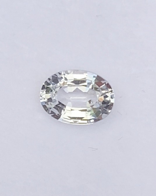 พลอย ขาว ไวท์ แซฟไฟร์ White Sapphire 1.03 กะรัต (Cts.) พลอยแท้ อัญมณีมงคลประจําวันเกิด เครื่องประดับพลอย