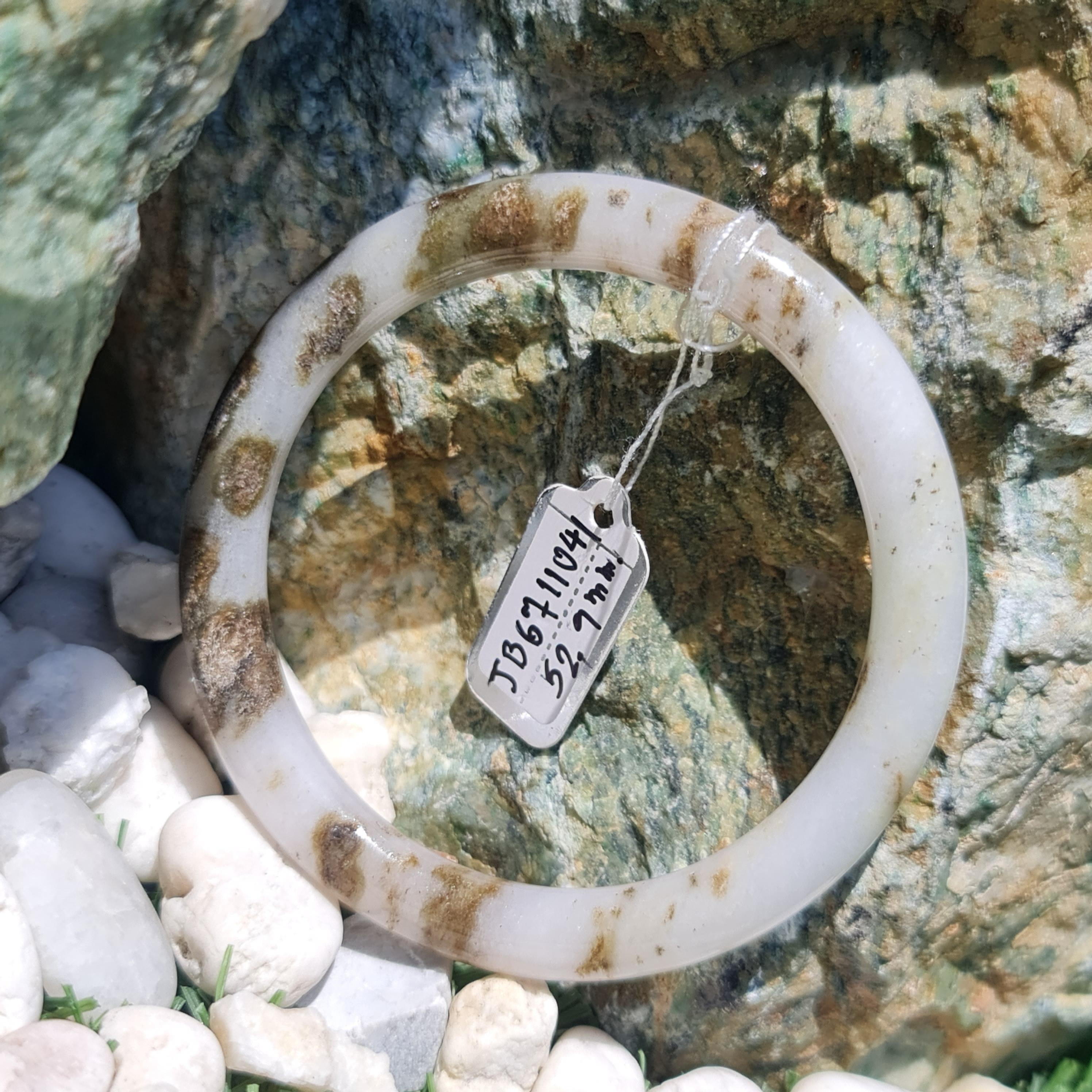 ฺ๋JB6711041 หยก พม่า แท้ Jade กำไลหยก 52.9 มม. (Jadeite bracelet) พม่า (Myanmar)