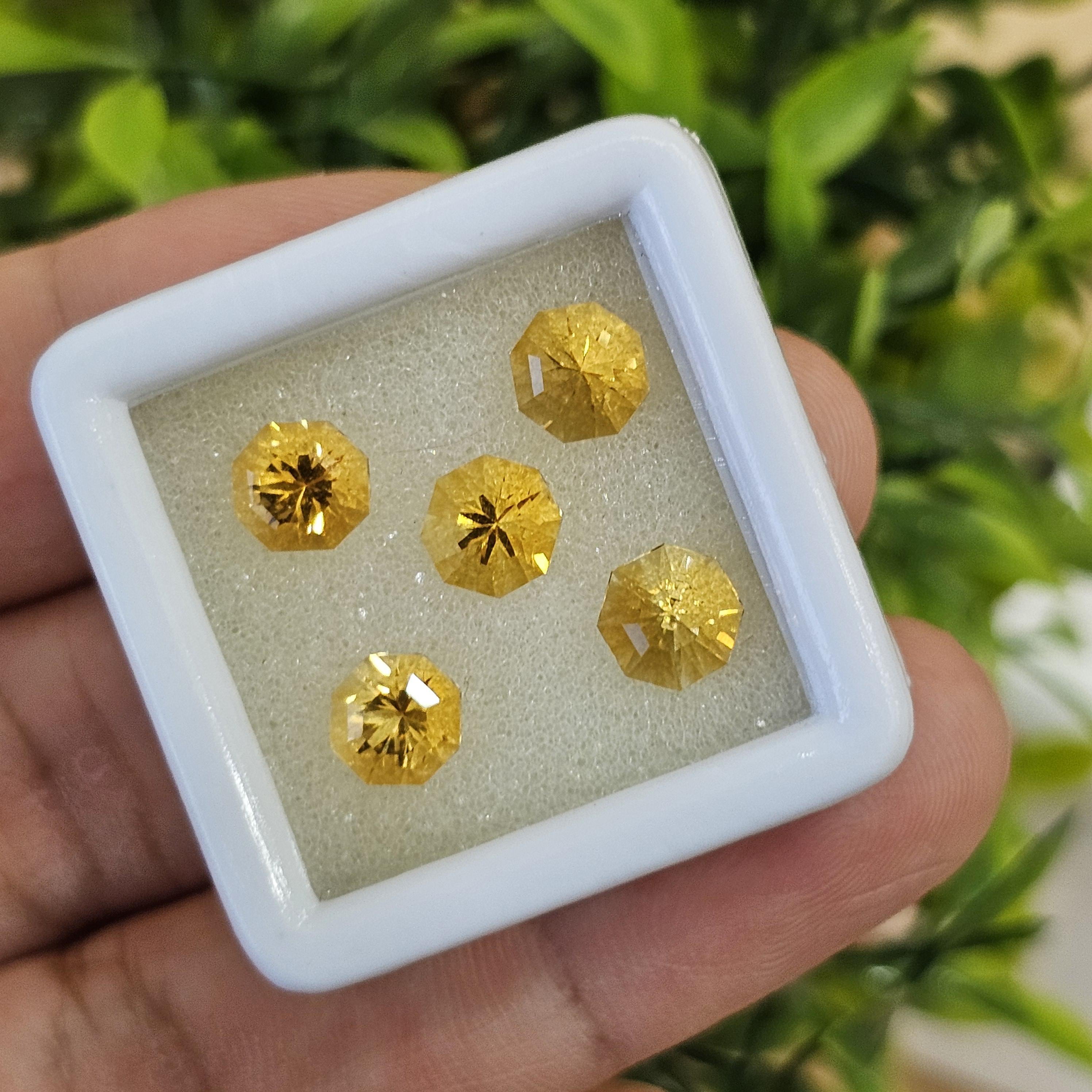 พลอย ซิทริน Citrine 4.50 กะรัต (Cts.) 5 เม็ด (Pcs.) พลอยแท้ อัญมณีมงคลประจําวันเกิด เครื่องประดับพลอย