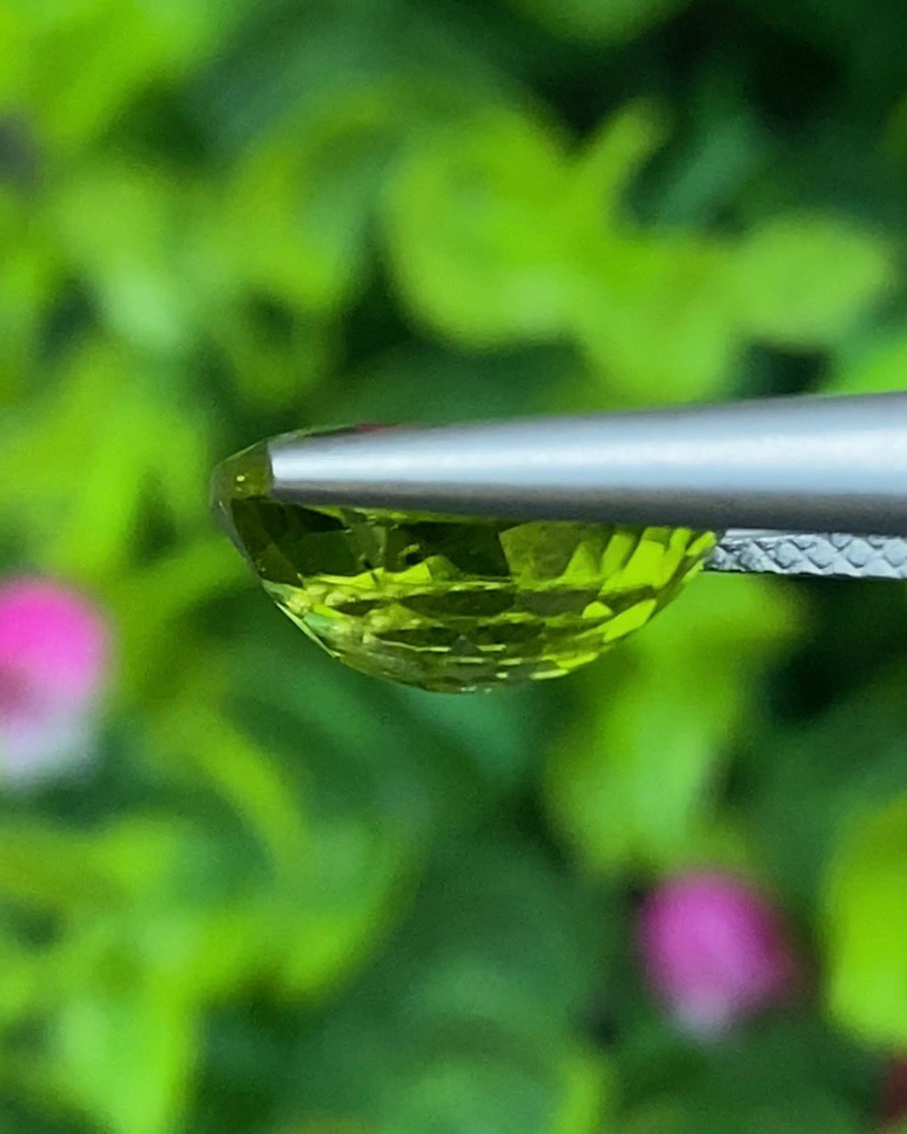พลอย เพอริดอต Peridot 4.76 กะรัต (Cts.) พลอยแท้ อัญมณีมงคลประจําวันเกิด เครื่องประดับพลอย
