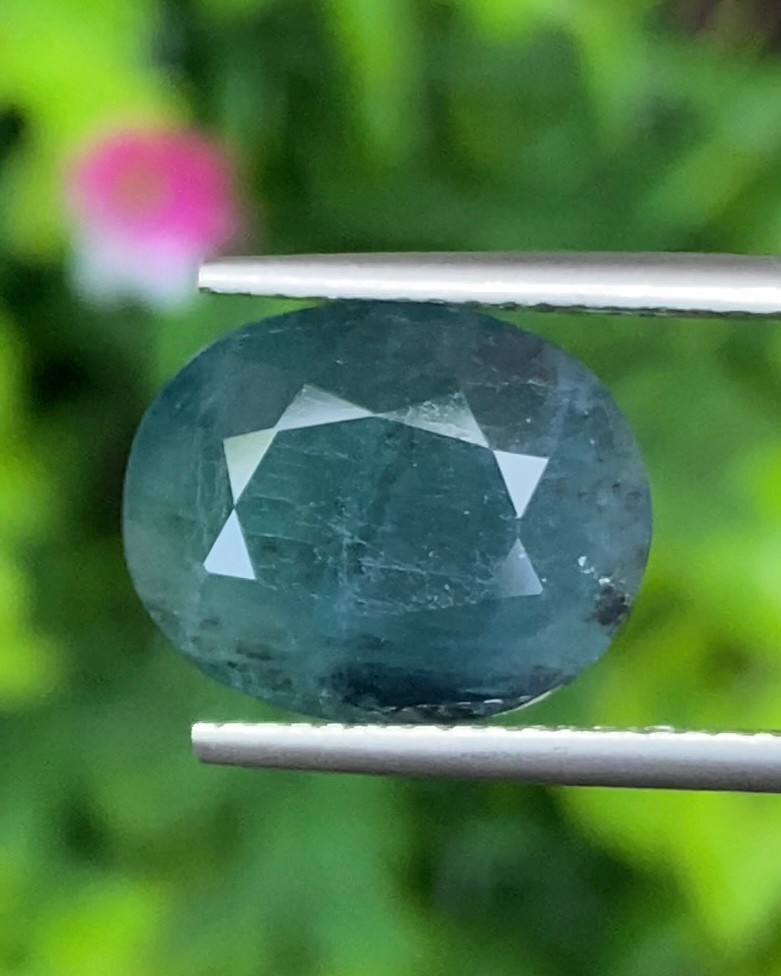 พลอย แกรนดิเดียร์ไรท์ Grandidierite 6.72 กะรัต (Cts.) พร้อมใบเซอร์ พลอยแท้ อัญมณีมงคลประจําวันเกิด เครื่องประดับพลอย