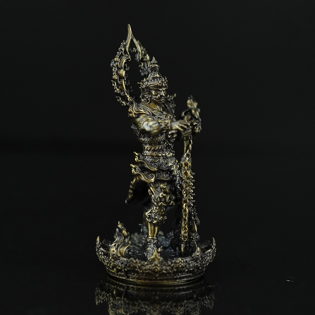 ท้าวเวสสุวรรณหน้ายักษ์ รหัส0 เนื้อบรอนซ์ซาติน ขนาด 2.5 X 5 เซนติเมตร