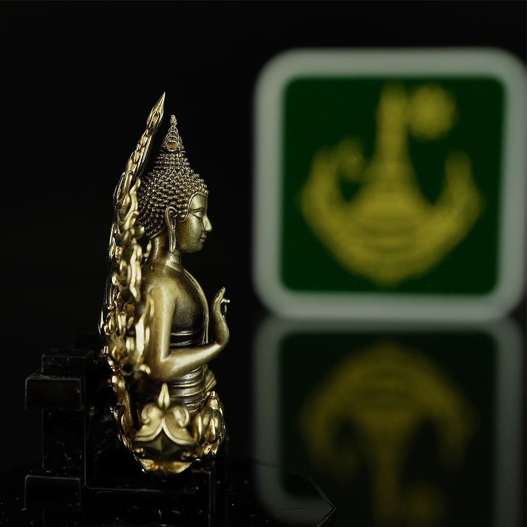 พระพุทธอโรคยา พิมพ์ใหญ่ เนื้อบรอนซ์รมดำปัดสว่าง