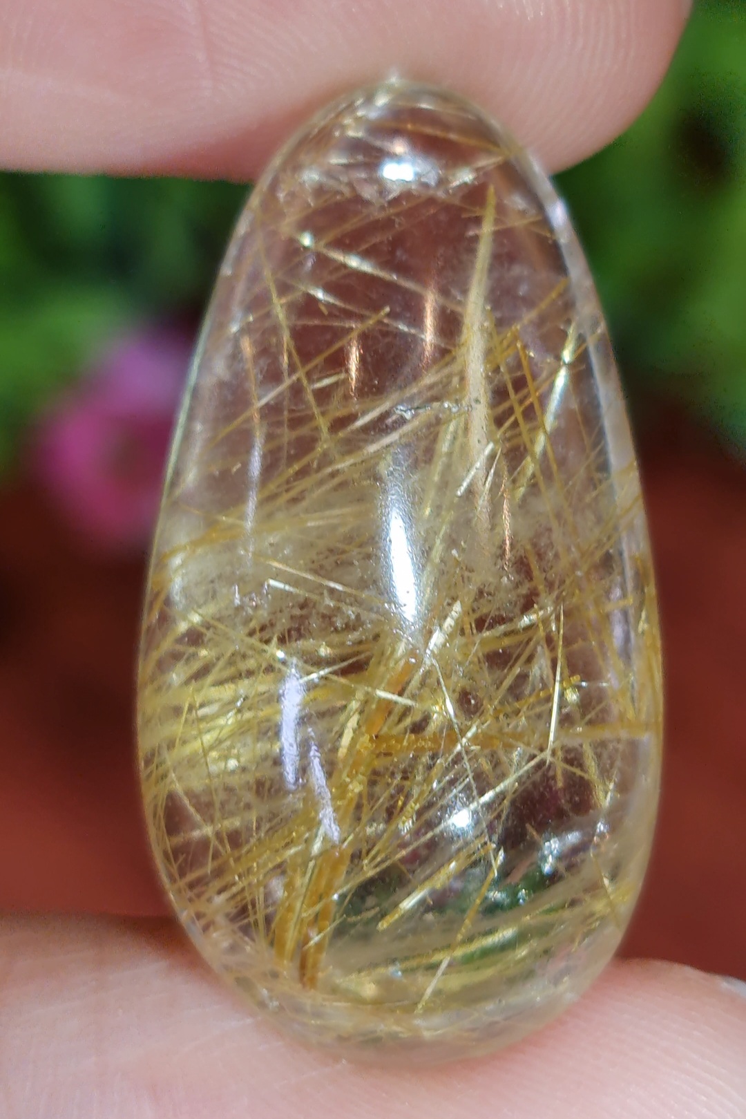 ไหมทอง ควอตซ์ Golden Rutilated Quartz 33.56 กะรัต Cts.พลอยแท้ อัญมณีมงคลประจําวันเกิด เครื่องประดับพลอย
