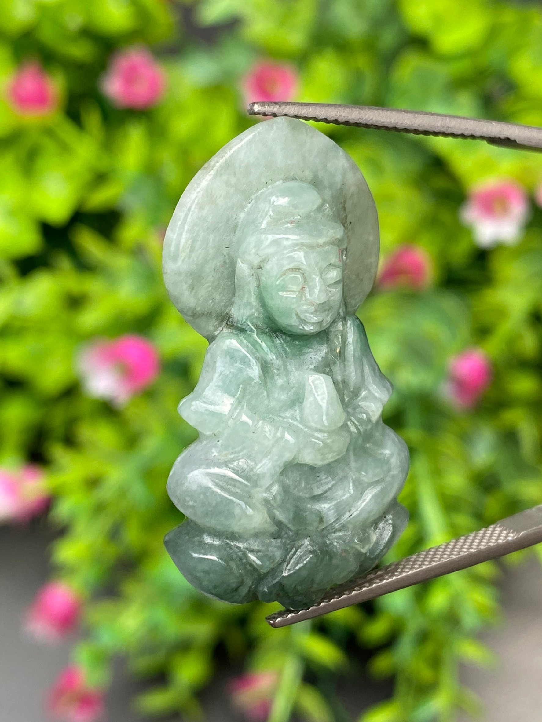 หยก แกะสลัก รูป เจ้าแม่กวนอิม (Burmese jadeite) 38.03 กะรัต (cts.) หยก พม่า แท้
