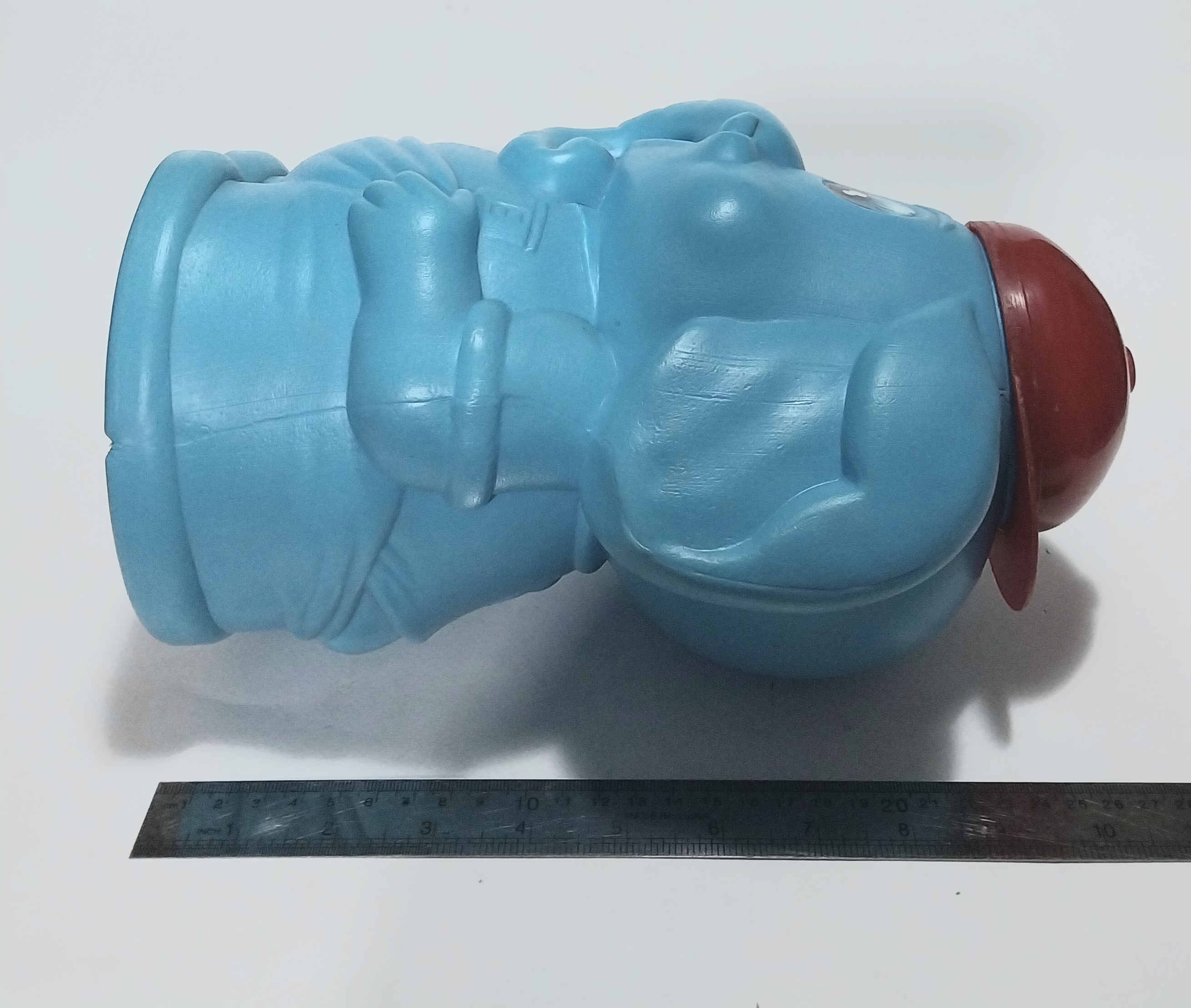 มีหลายภาพ,กระปุกออมสิน ช้างน้อยตัวใหญ่ ประมาณ 10 นิ้ว ตามภาพ งานพลาสติก โปร่ง มีหมวกเป็นฝา