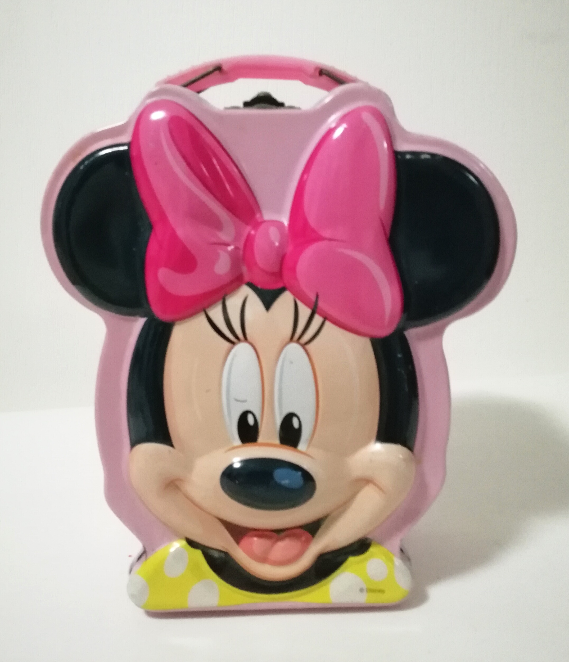 กล่องสังกะสีลาย มินนี่เมาส์ **ของเก่า มีตำหนิ โปรดตรวจสอบทุกภาพ, Minnie Mouse old metal box, see all pics for detail