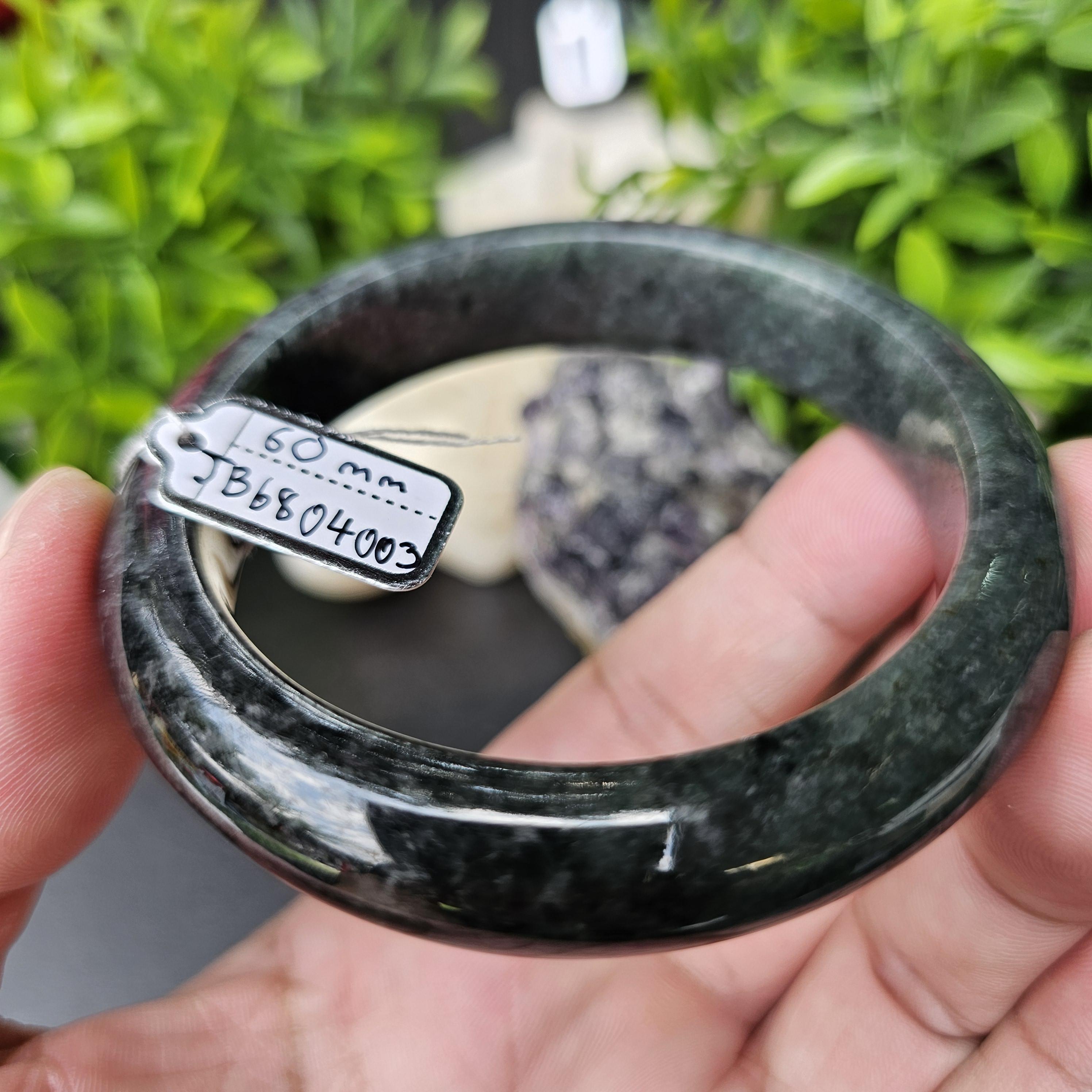 JB68041003 หยก พม่า แท้ Jade กำไลหยก 60 มม. (Jadeite bracelet) พม่า (Myanmar)