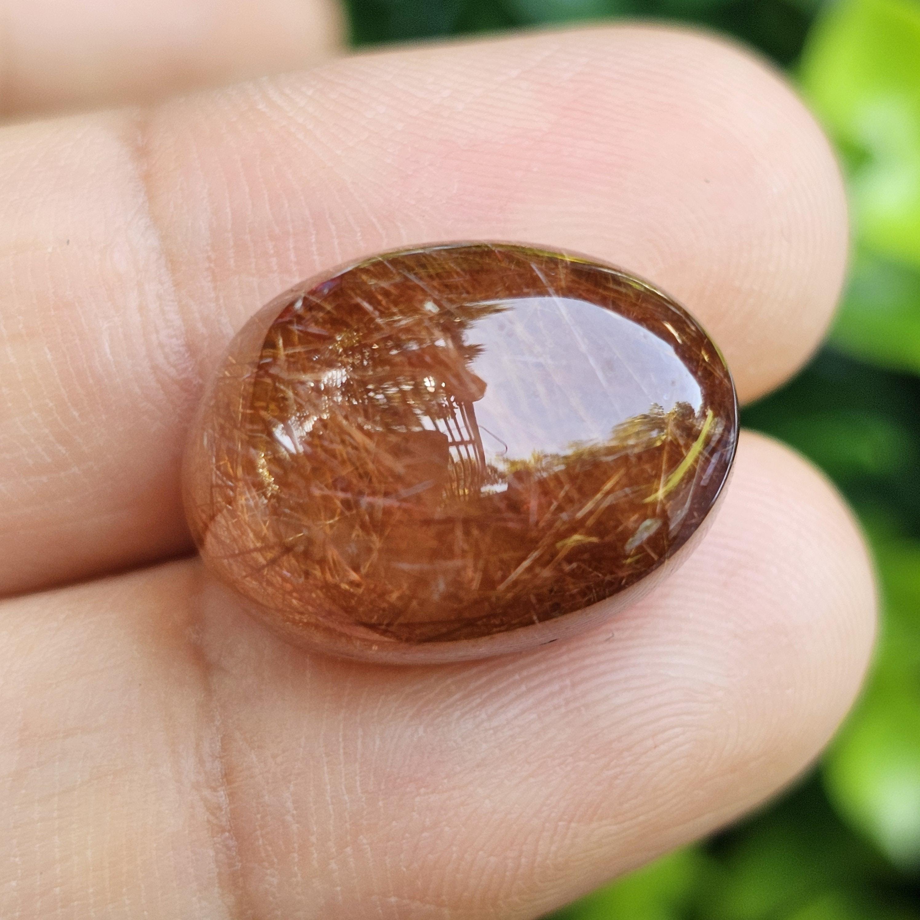 ไหมทอง ควอตซ์ Golden Rutilated Quartz 25.0 กะรัต Cts.พลอยแท้ อัญมณีมงคลประจําวันเกิด เครื่องประดับพลอย