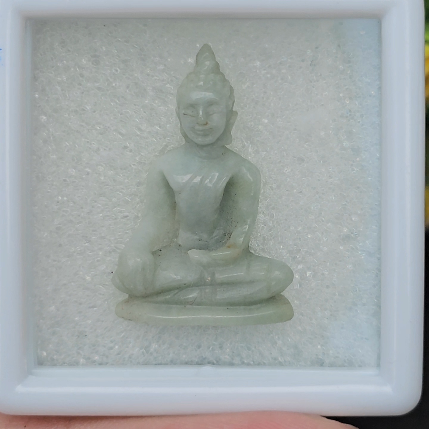 หยก แกะสลัก รูป พระ (Burmese jadeite) 15.29 กะรัต (cts.) หยก พม่า แท้