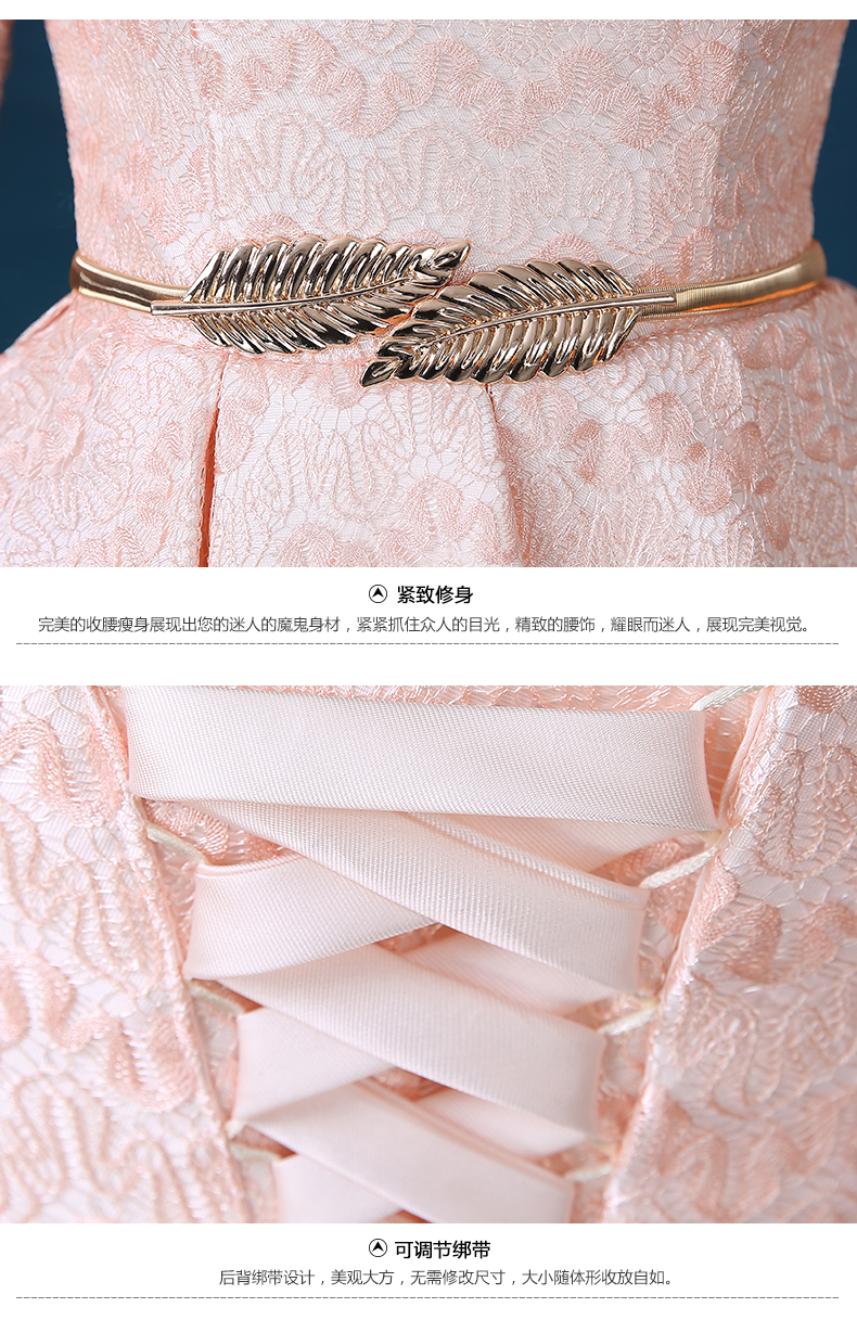 Pre-order ชุดราตรีสั้น ชุดเพื่อนเจ้าสาว สีชมพู สีแดง แขนกุด แต่งตัวชุดด้วยลูกไม้ ปักเลื่อม สวยหวาน เชือกผูกหลัง