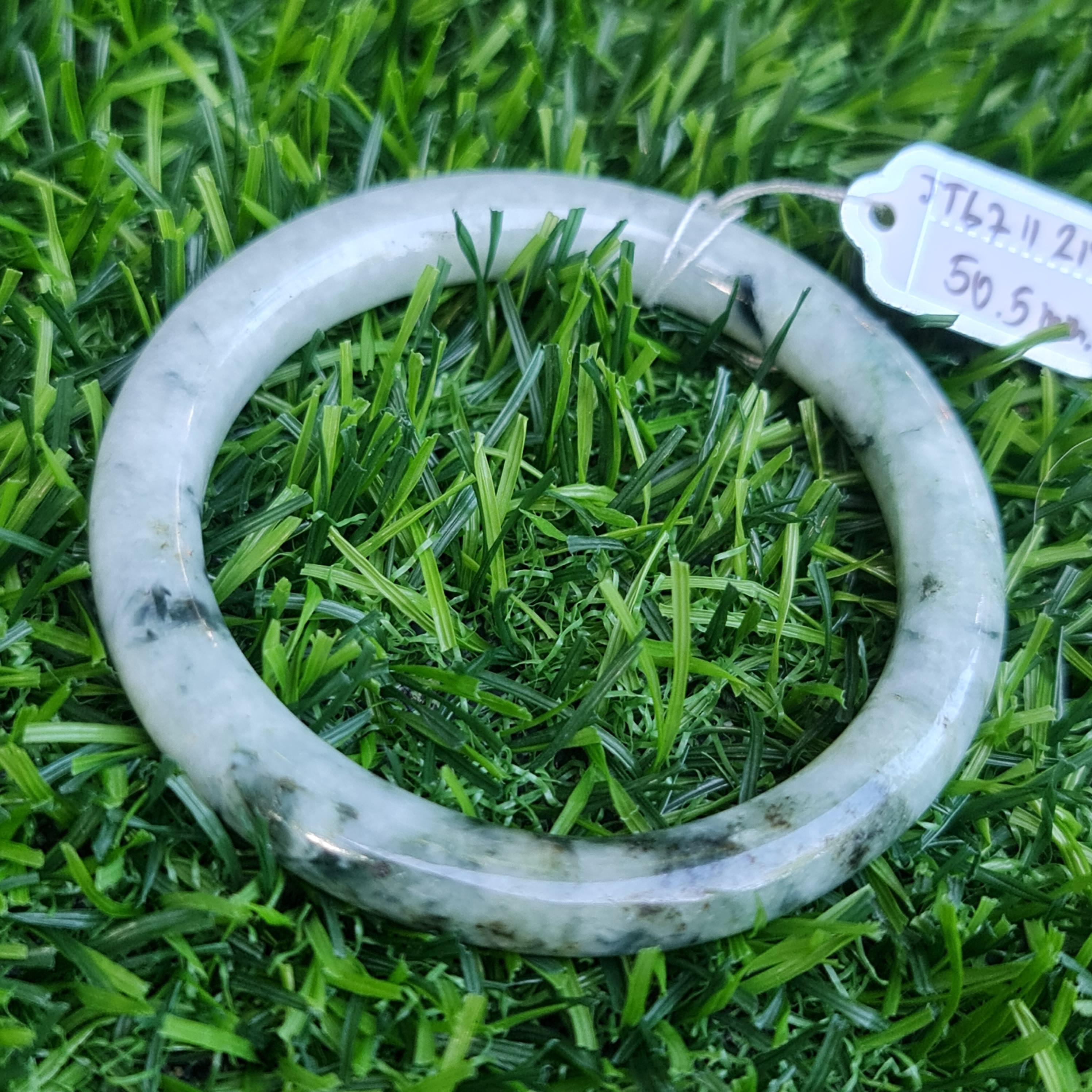 JT6711217 หยก พม่า แท้ Jade กำไลหยก 50.5 มม. (Jadeite bracelet) พม่า (Myanmar)