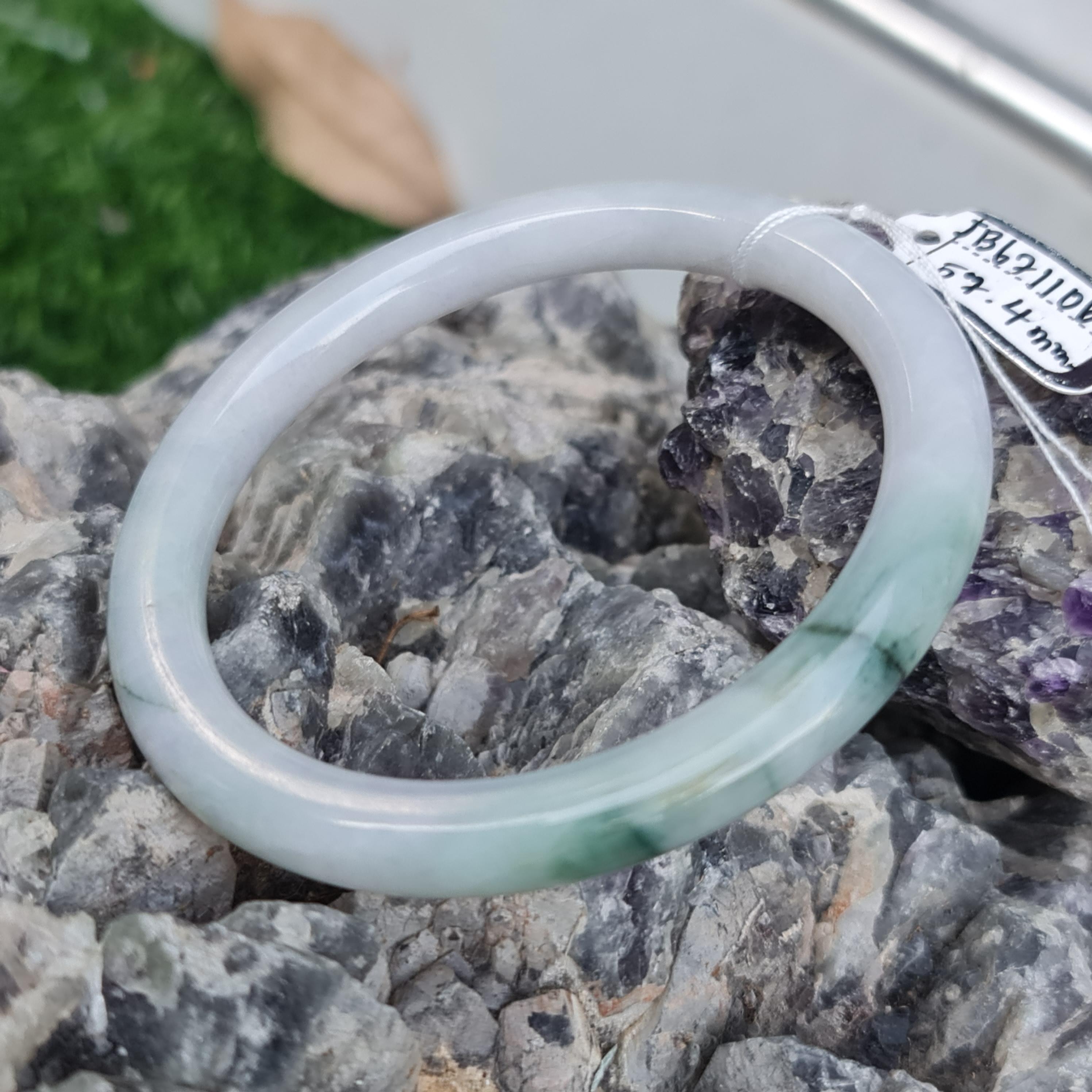 JB6711063 หยก พม่า แท้ Jade กำไลหยก 57.4 มม. (Jadeite bracelet) พม่า (Myanmar)