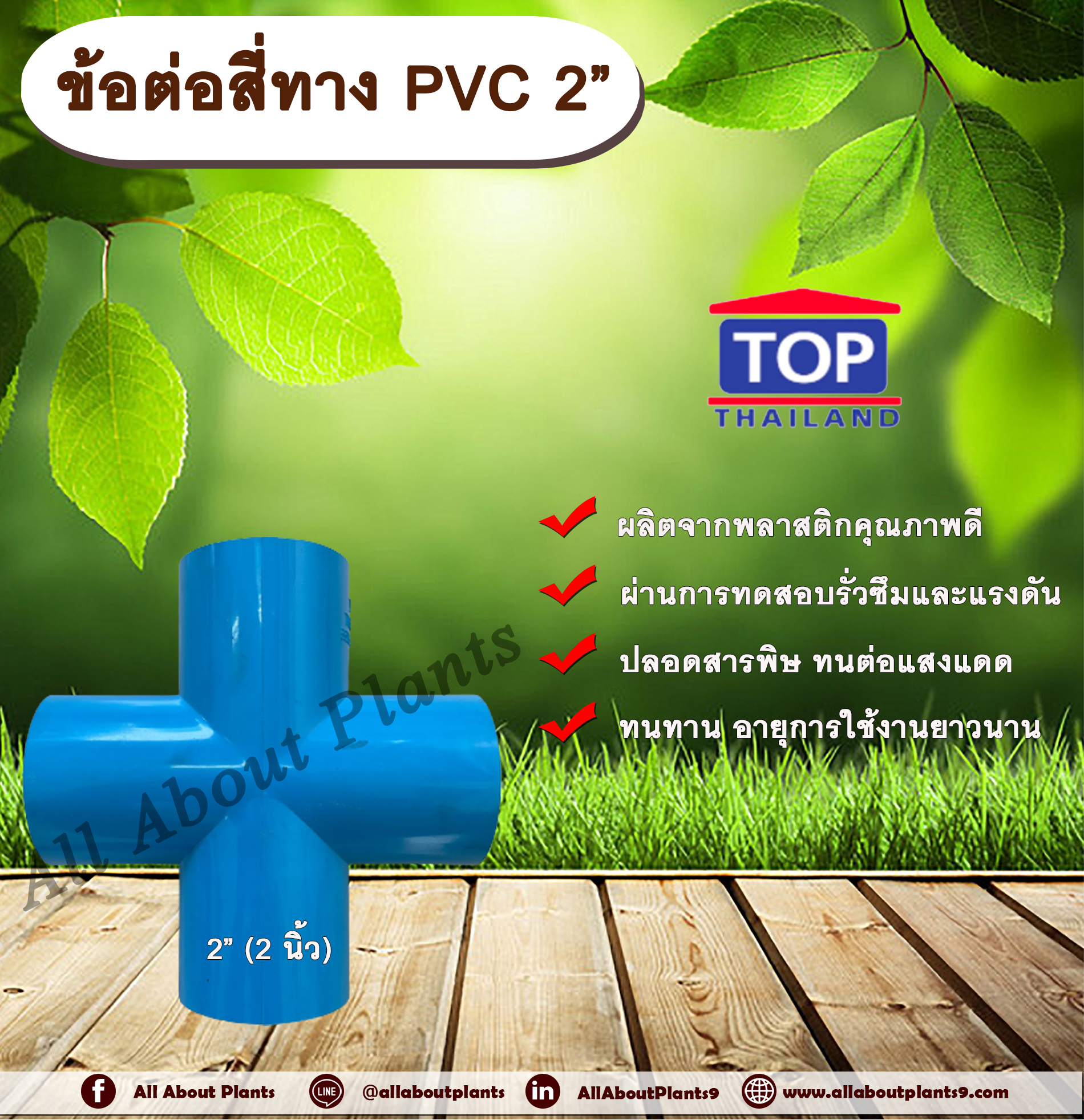 ข้อต่อสี่ทาง PVC ตรา TOP 2”(2นิ้ว) ข้อต่อสี่ทางท่อPVC ขนาด 2 นิ้ว ข้อต่อพีวีซี ข้อต่อPVC สี่ทางพีวีซี สี่ทางPVC สี่ทางพีวีซี 2 นิ้ว สี่ทางPVC 2 นิ้ว สี่ทางกากบาท ข้อต่อสี่ทางกากบาท ชิ้น