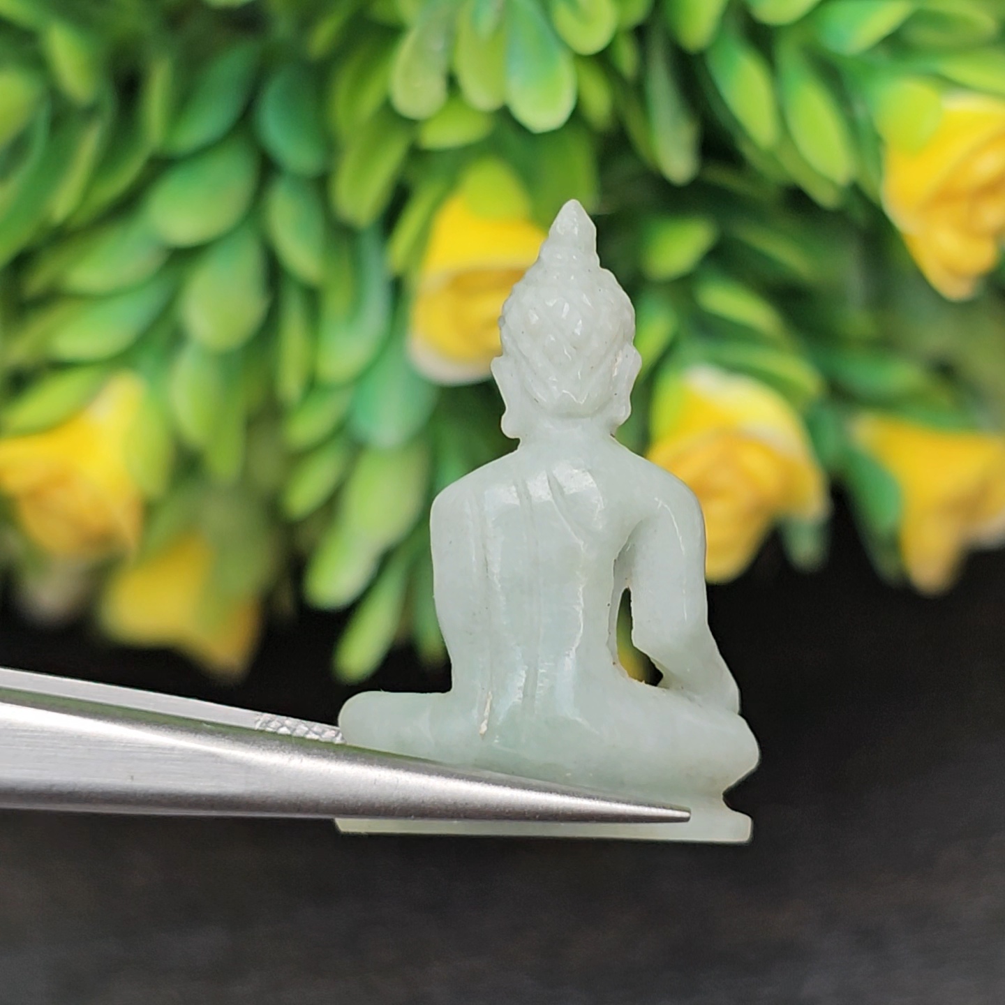 หยก แกะสลัก รูป พระ (Burmese jadeite) 15.29 กะรัต (cts.) หยก พม่า แท้