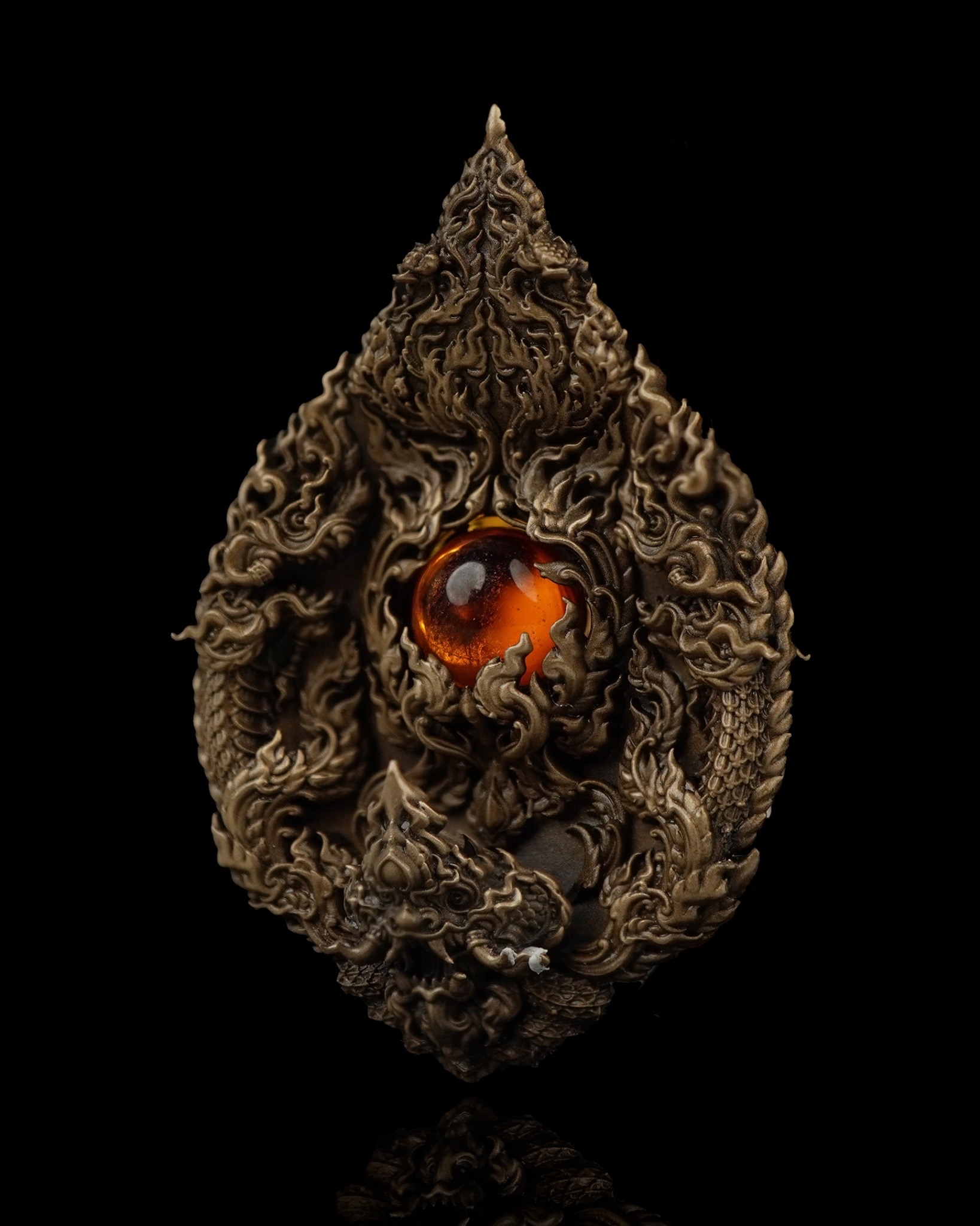 เหรียญมณีนาคราชแก้วบุญฤทธิ์ รหัส12 เนื้อบรอนซ์ซาติน