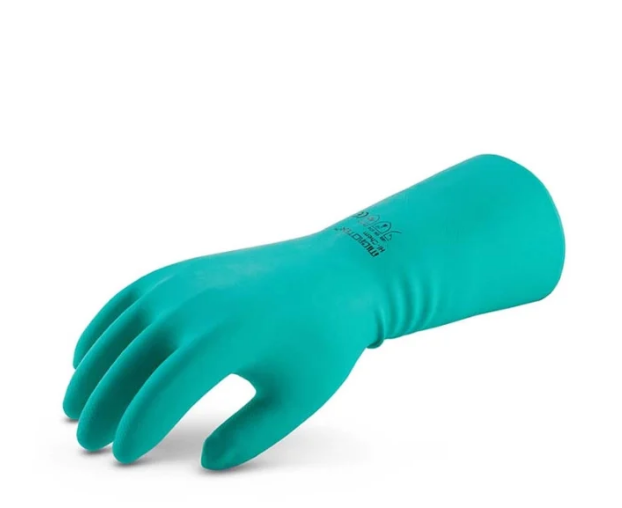 ถุงมือยางไนไตรสีเขียว Microtex ป้องกันสารเคมี ไซส์ M