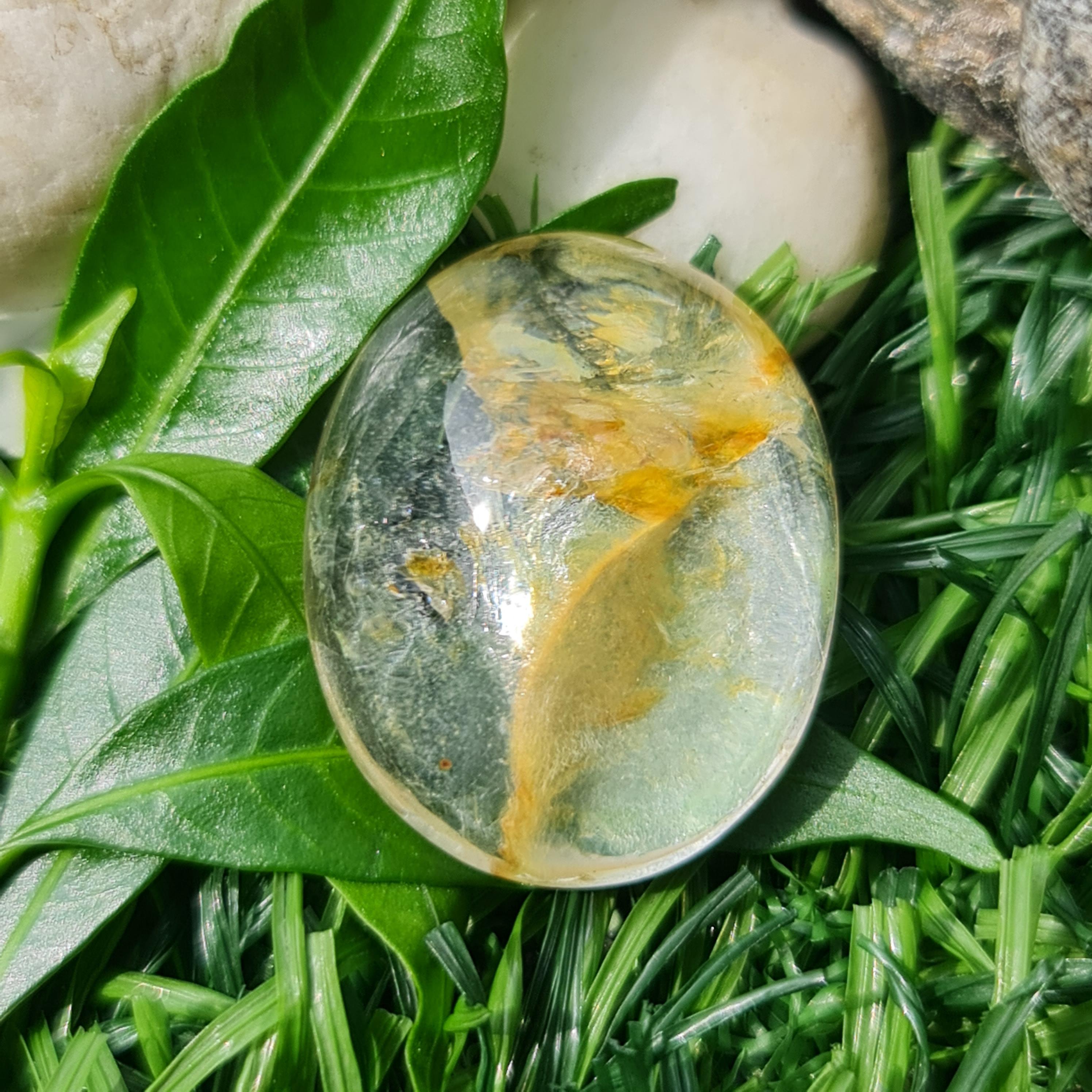 โป่งข่าม ควอตซ์ Rutilated Quartz 31.58 กะรัต Cts. พลอยแท้ อัญมณีมงคลประจําวันเกิด เครื่องประดับพลอย