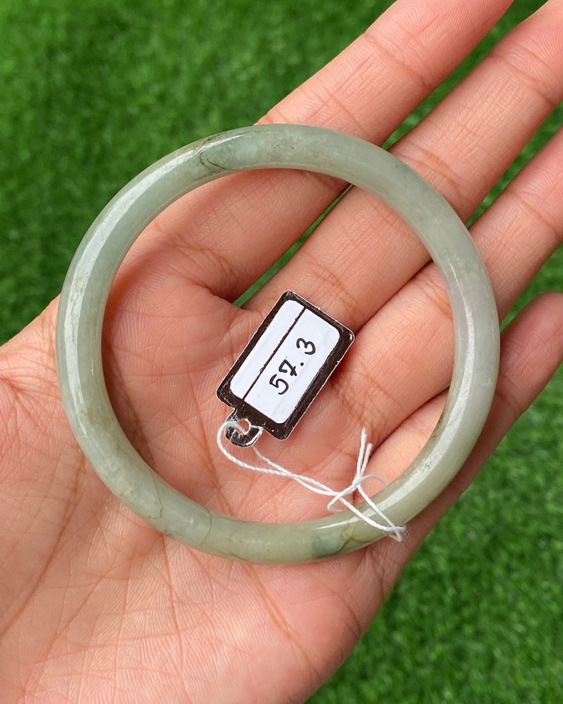 JB7036 หยก พม่า แท้ Jade กำไลหยก 57.3 มม (Jadeite bracelet) พม่า (Myanmar)