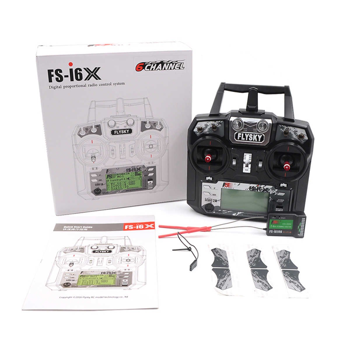 Flysky FS-i6X 2.4GHz 10CH Transmitter พร้อมรีซีฟ FS-iA10B Receiver FS-I6X10
