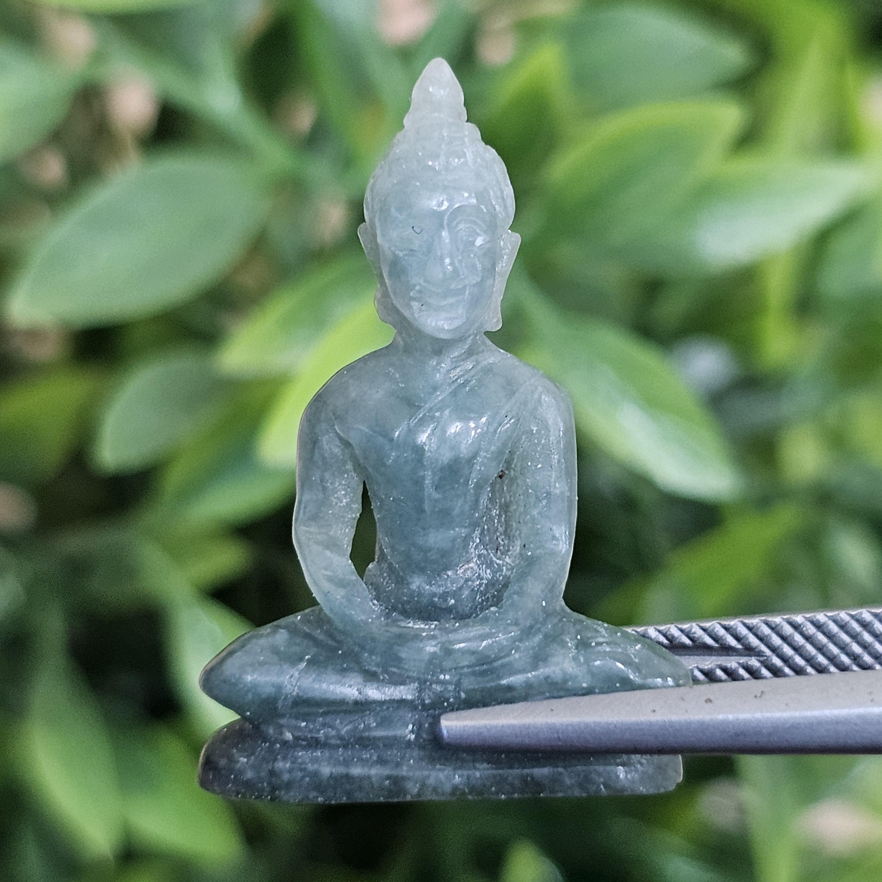 หยก แกะสลัก รูป พระ (Burmese jadeite) 16.4 กะรัต (cts.) หยก พม่า แท้