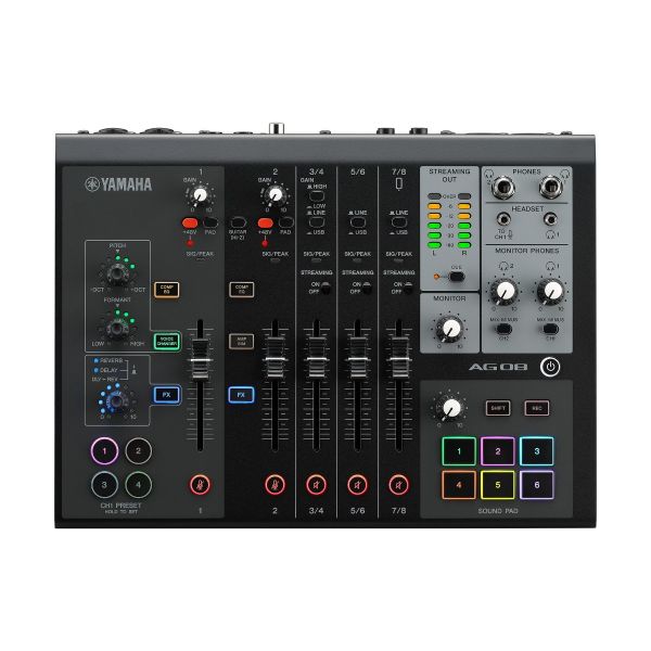 YAMAHA AG08 มิกเซอร์ขนาดเล็ก มิกเซอร์ 8 Ch มิกเซอร์ ไลฟ์สตรีมมิ่ง Live Streaming