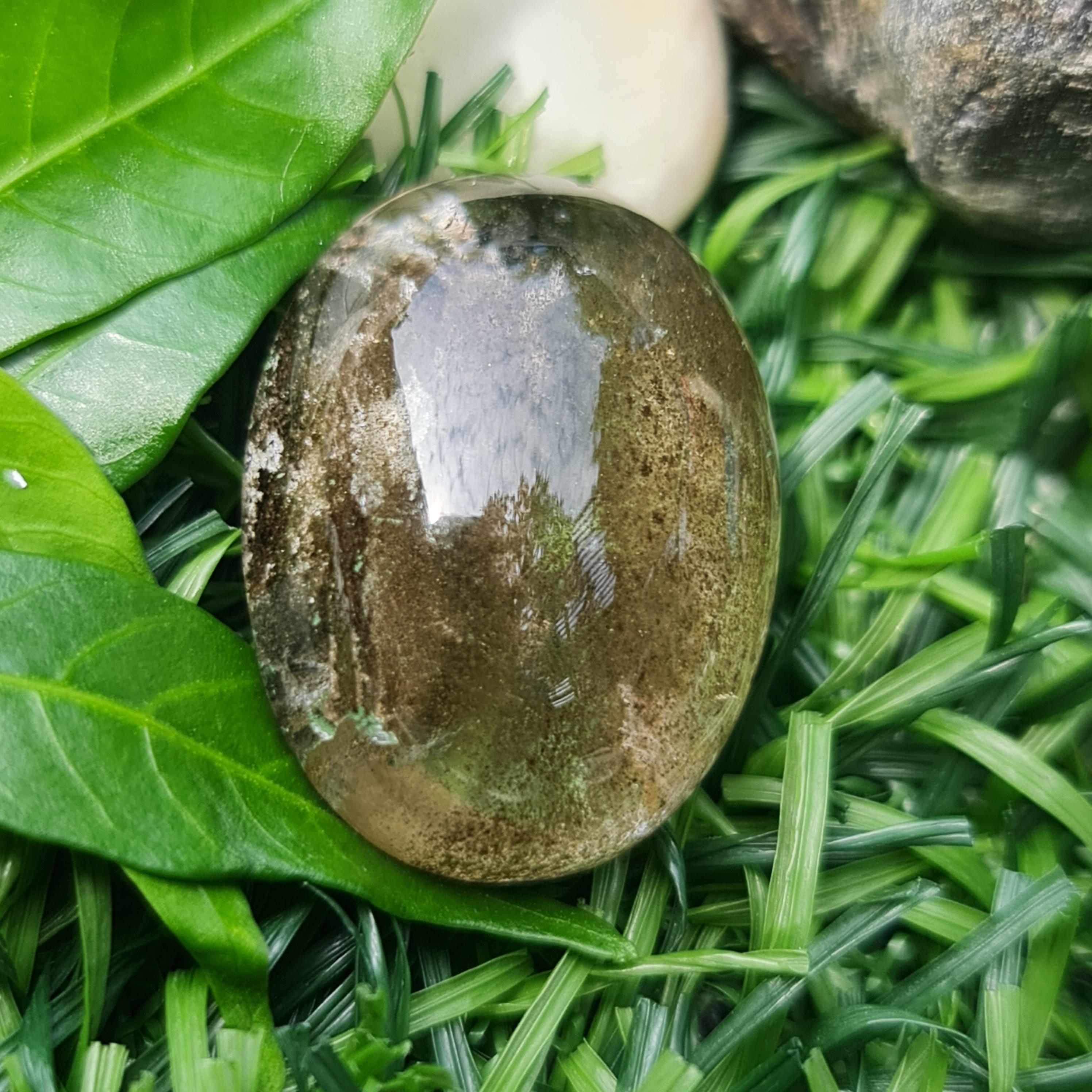 โป่งข่าม ควอตซ์ Rutilated Quartz 38.83 กะรัต Cts. พลอยแท้ อัญมณีมงคลประจําวันเกิด เครื่องประดับพลอย