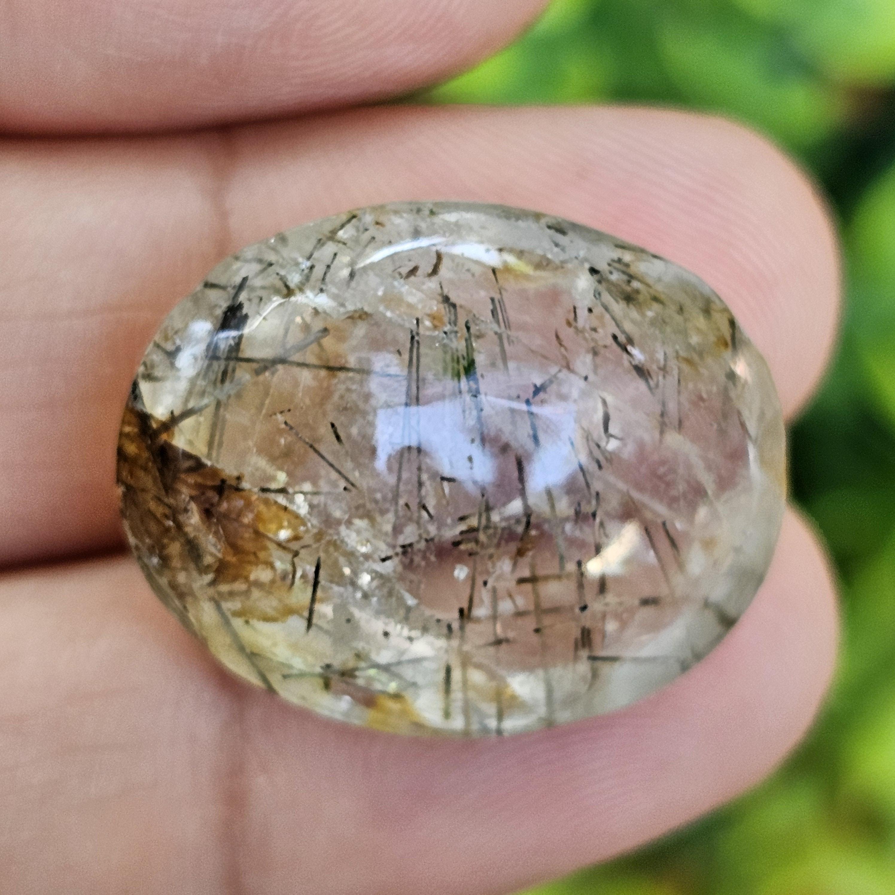 ไหมดำ ควอตซ์ แก้วขนเหล็ก Black Rutilated Quartz 30.87 กะรัต Cts. พลอยแท้ อัญมณีมงคลประจําวันเกิด เครื่องประดับพลอย