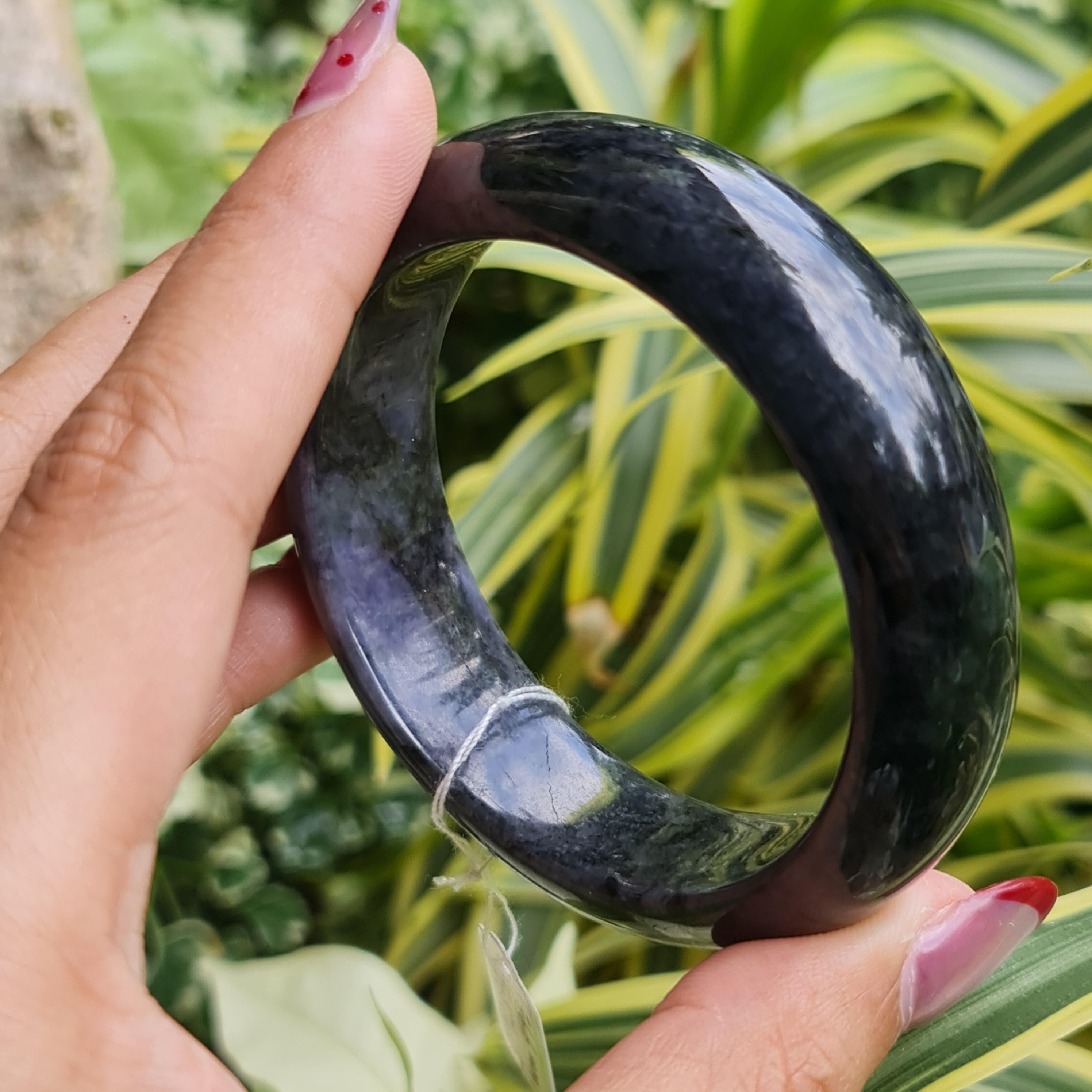 JB6804150 หยก พม่า แท้ Jade กำไลหยก 56.6 มม. (Jadeite bracelet) พม่า (Myanmar)