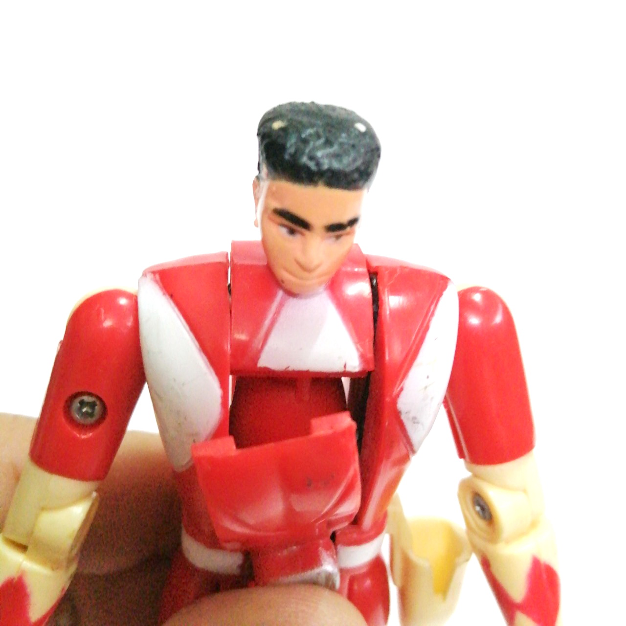 ตุ๊กตาแปลงร่าง***ระบบแปลงร่างชำรุดกดได้แต่หมุนกระดกไม่ดีนัก กลไกหักชำรุดนิดหน่อย ไม่มีปั๊ม ,ไทแรนโนเรนเจอร์ จากขบวนการ จูเรนเจอร์ /เพาเวอร์เรนเจอร์ ขนาดตามรูป กดปุ่มที่เข็มขัด หัวกระดกพับ แปลงร่างได้ สภาพดีมีรอยบ้าง