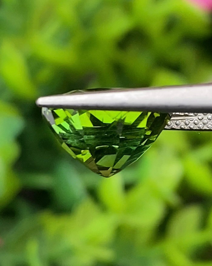 พลอย กรีน ทัวร์มารีน (Green Tourmaline) 5.04 กะรัต (Cts.) อัญมณีมงคลประจําวันเกิด เครื่องประดับพลอย