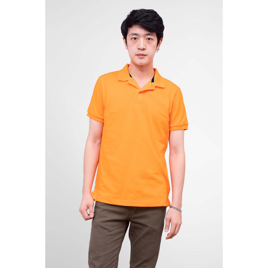 No Problem Noproblem ยอดขาย No.1 รับประกัน ไม่ย้วย ไม่ยืด ผ้านุ่ม เสื้อโปโล ชาย สีส้มซองเจีย