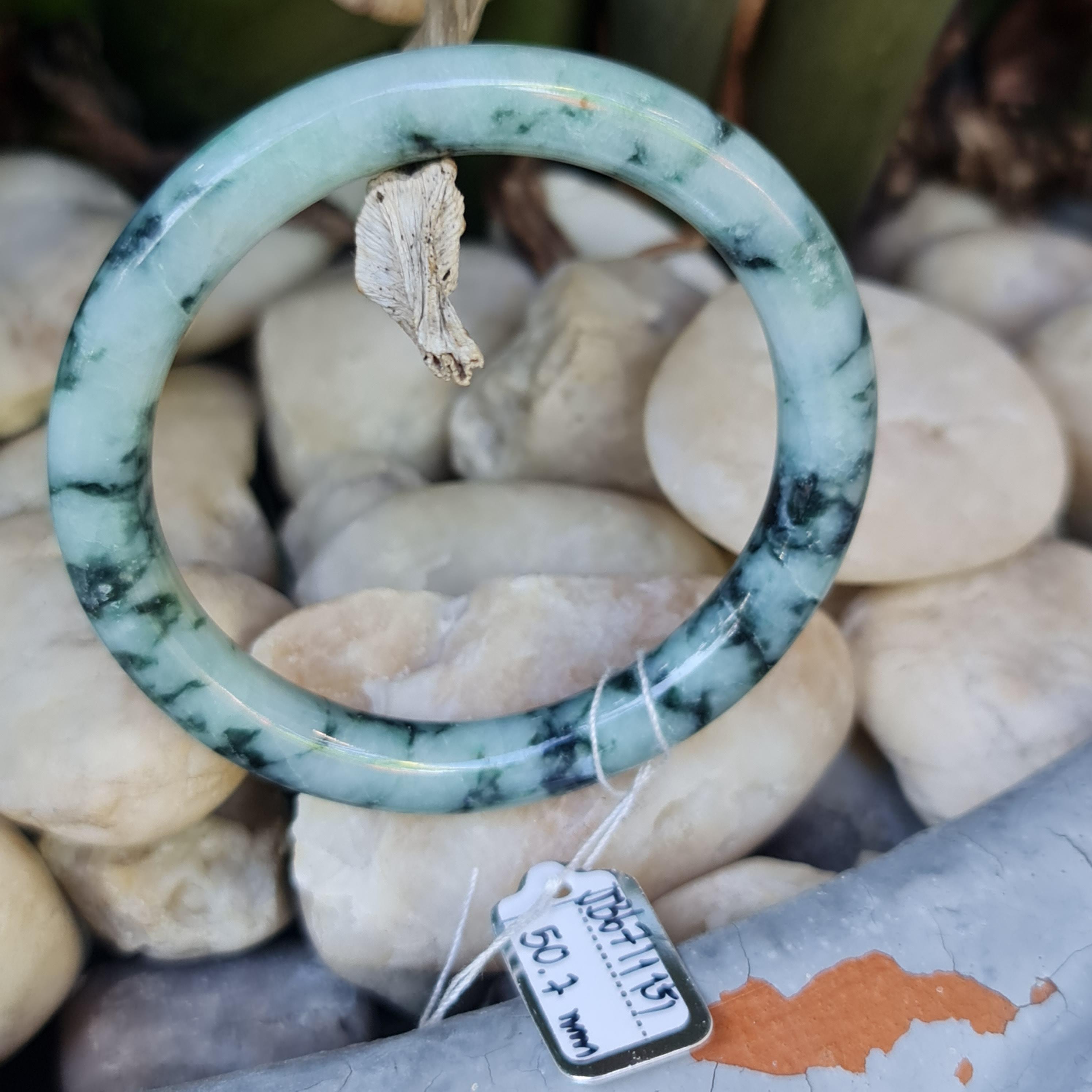 JB6711151 หยก พม่า แท้ Jade กำไลหยก 50.7 มม. (Jadeite bracelet) พม่า (Myanmar)