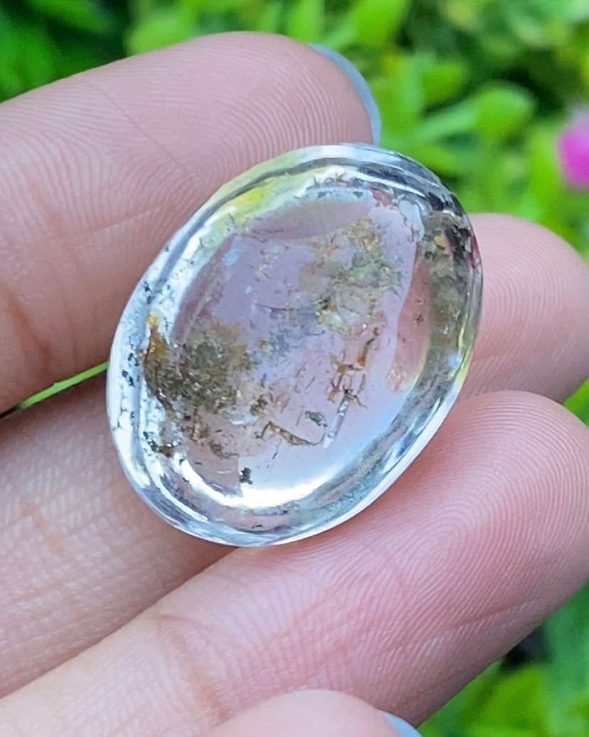 โป่งข่าม ควอตซ์ Rutilated Quartz 39.49 กะรัต Cts. พลอยแท้ อัญมณีมงคลประจําวันเกิด เครื่องประดับพลอย