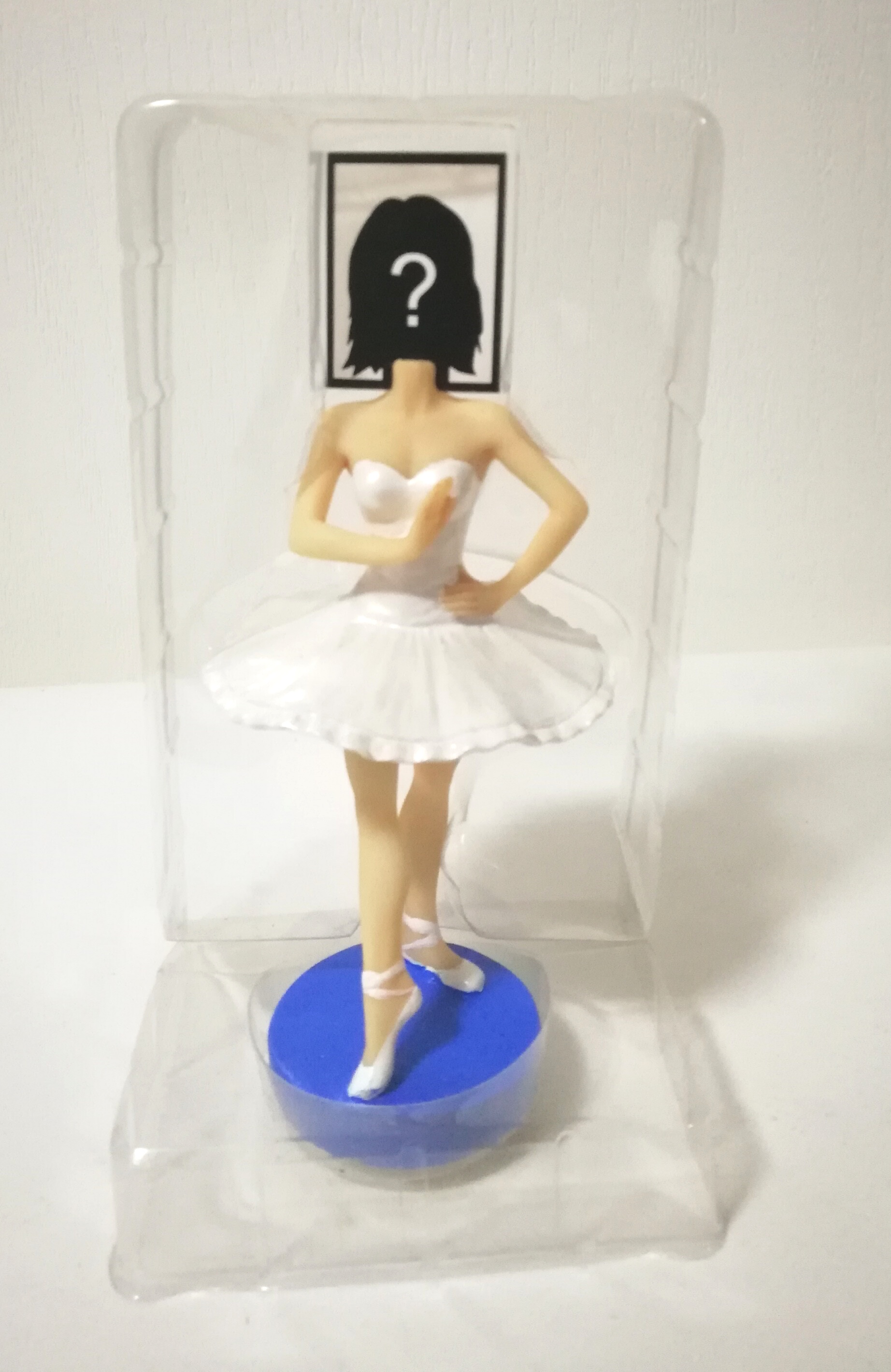 กรอบรูป photo frame รูปสาวน้อยเต้นบัลเล่ต์ ชุดสีขาว บนฐานสึฟ้า ชิ้นงานเรซื่น ใส่ภาพ เฉพาะศรีษะ ตามภาพ สูงประมาณ 15 ซม.