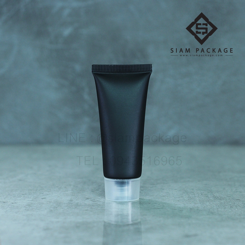 หลอดโฟม 10g. ฝาเกลียว หลอดโฟมสีดำฝาใส
