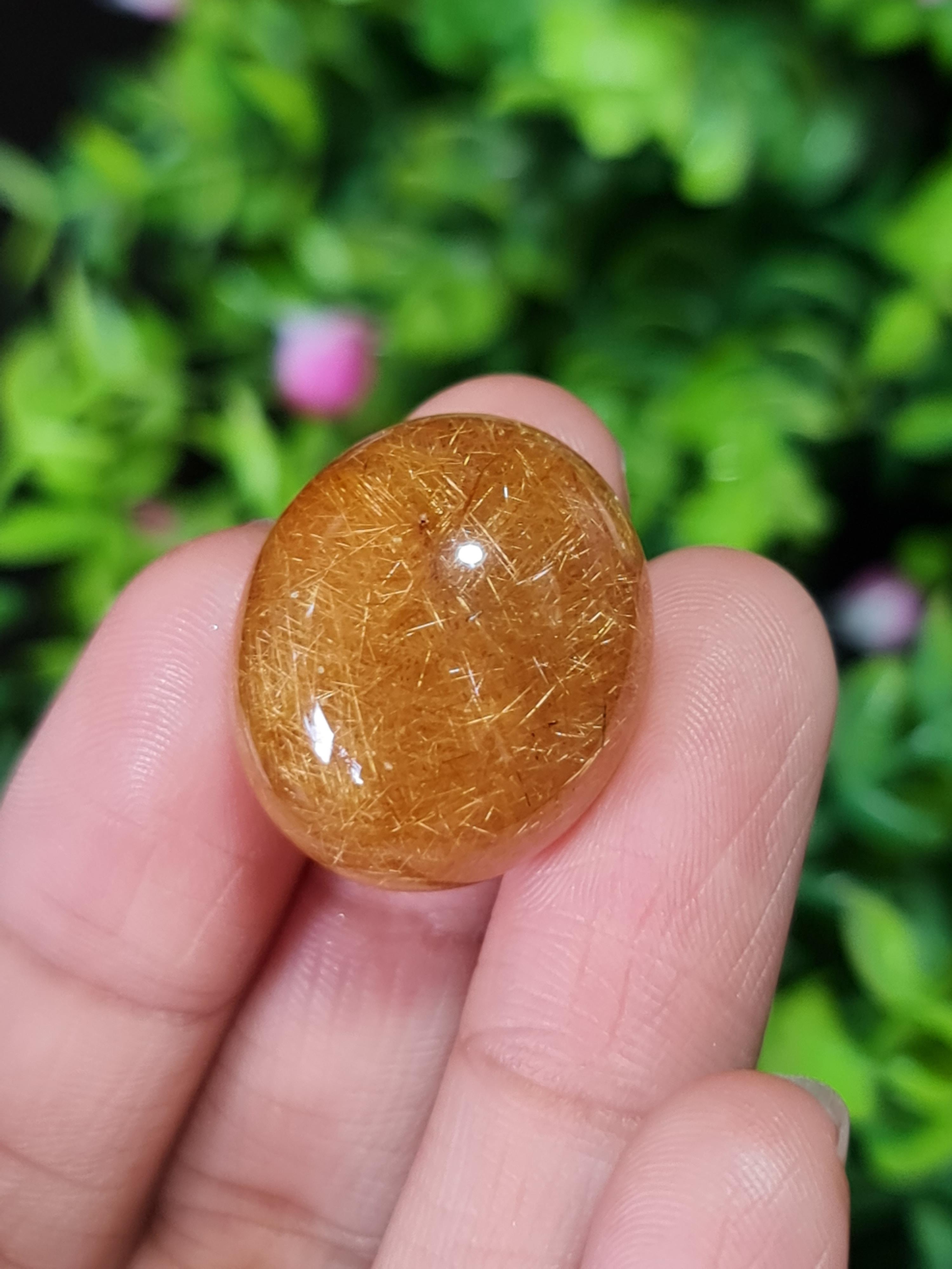 ไหมทอง ควอตซ์ Golden Rutilated Quartz 36.82 กะรัต Cts.พลอยแท้ อัญมณีมงคลประจําวันเกิด เครื่องประดับพลอย