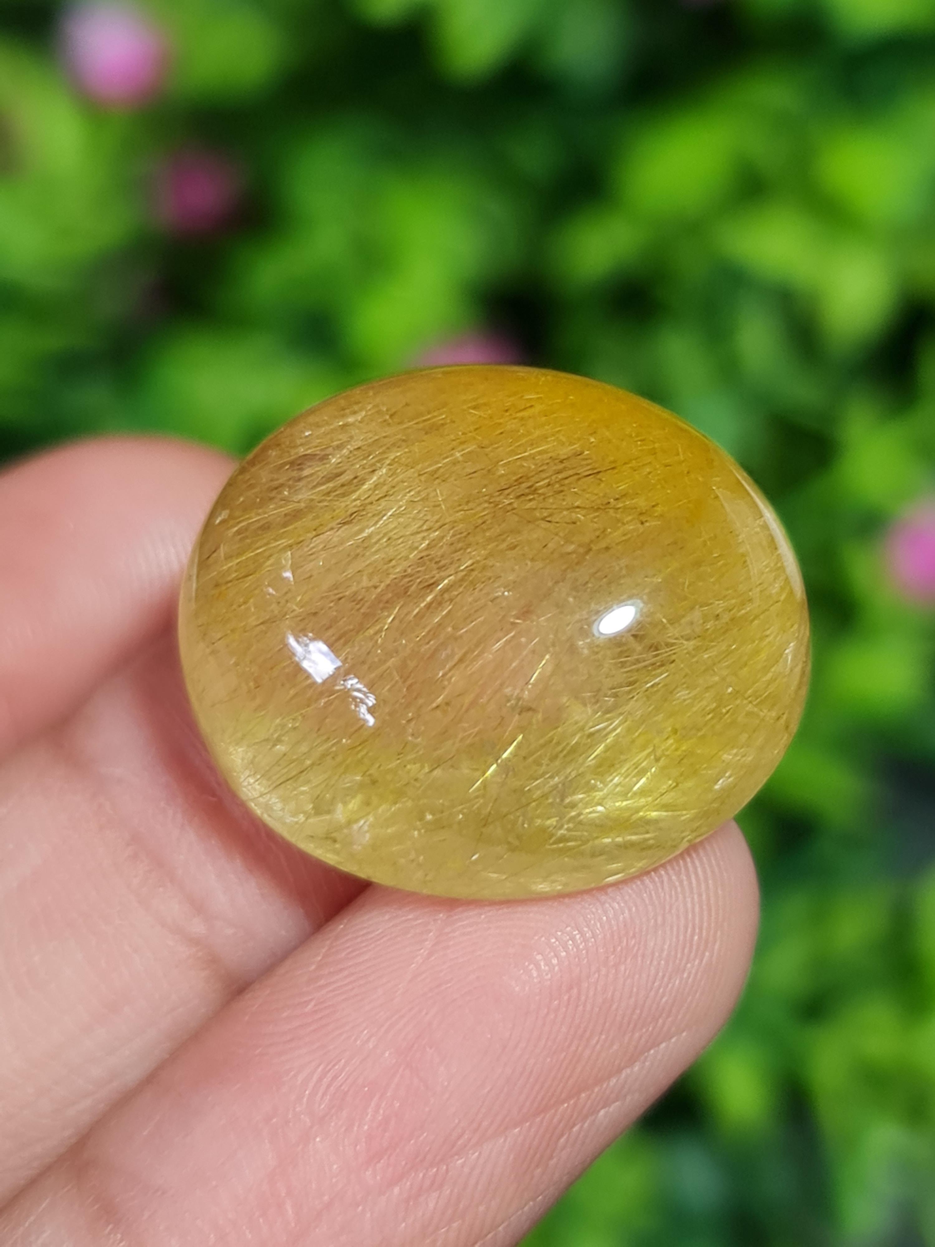 ไหมทอง ควอตซ์ Golden Rutilated Quartz 44.91 กะรัต Cts.พลอยแท้ อัญมณีมงคลประจําวันเกิด เครื่องประดับพลอย