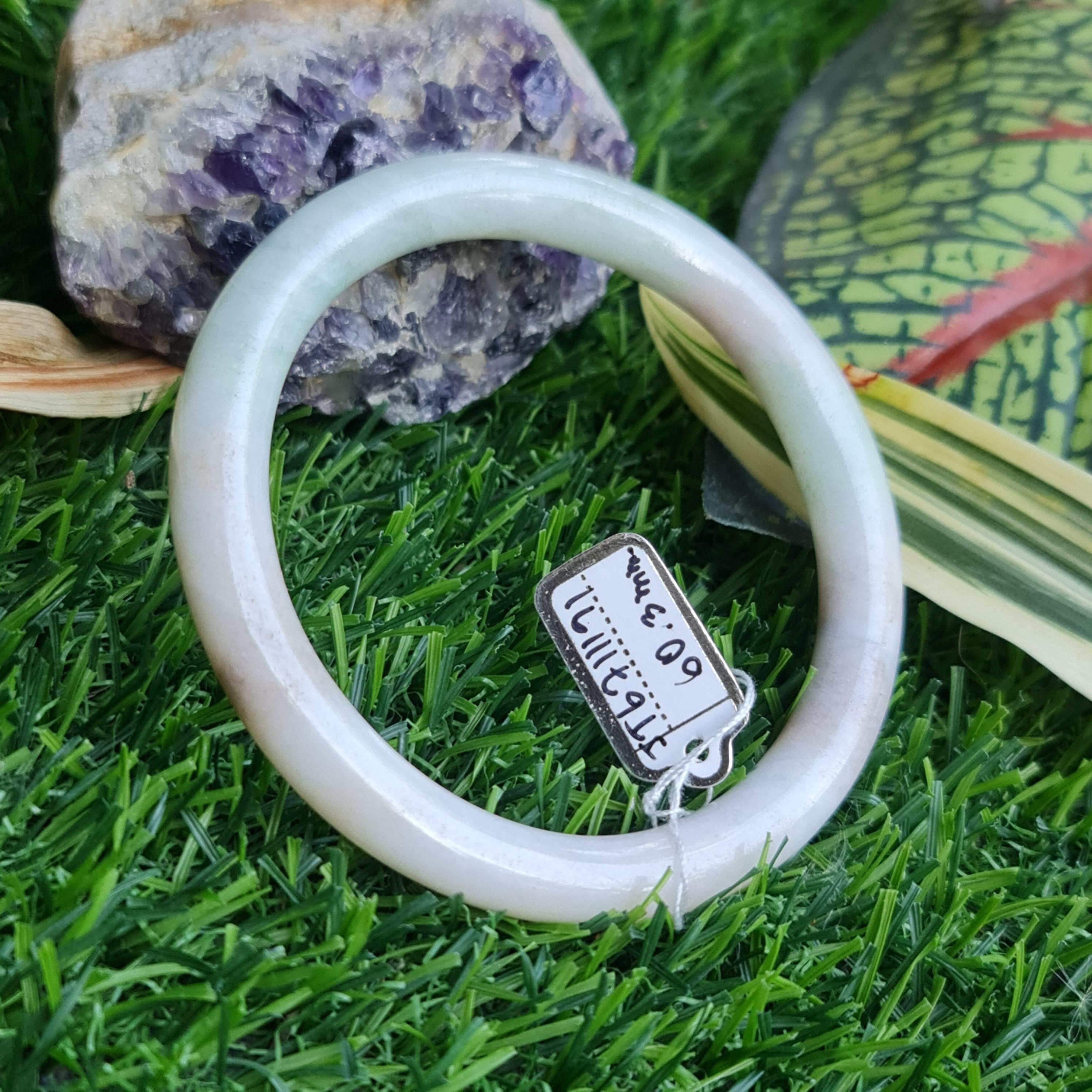 JB6711191 หยก พม่า แท้ Jade กำไลหยก 60.3 มม. (Jadeite bracelet) พม่า (Myanmar)