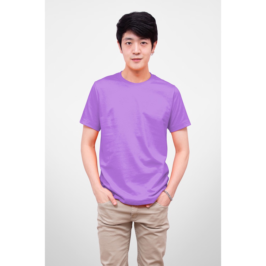 Noproblem Noproblem ยอดขาย No.1 รับประกัน ไม่ย้วย ไม่ยืด ผ้านุ่ม เสื้อยืด สีพื้น เสื้อยืดคอกลม สีม่วง2018