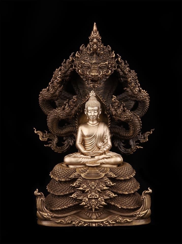 พระพุทธศรีเทวานาคราช รหัส 1.12 เนื้อบรอนซ์รมผิวโลราณ องค์บรอนซ์