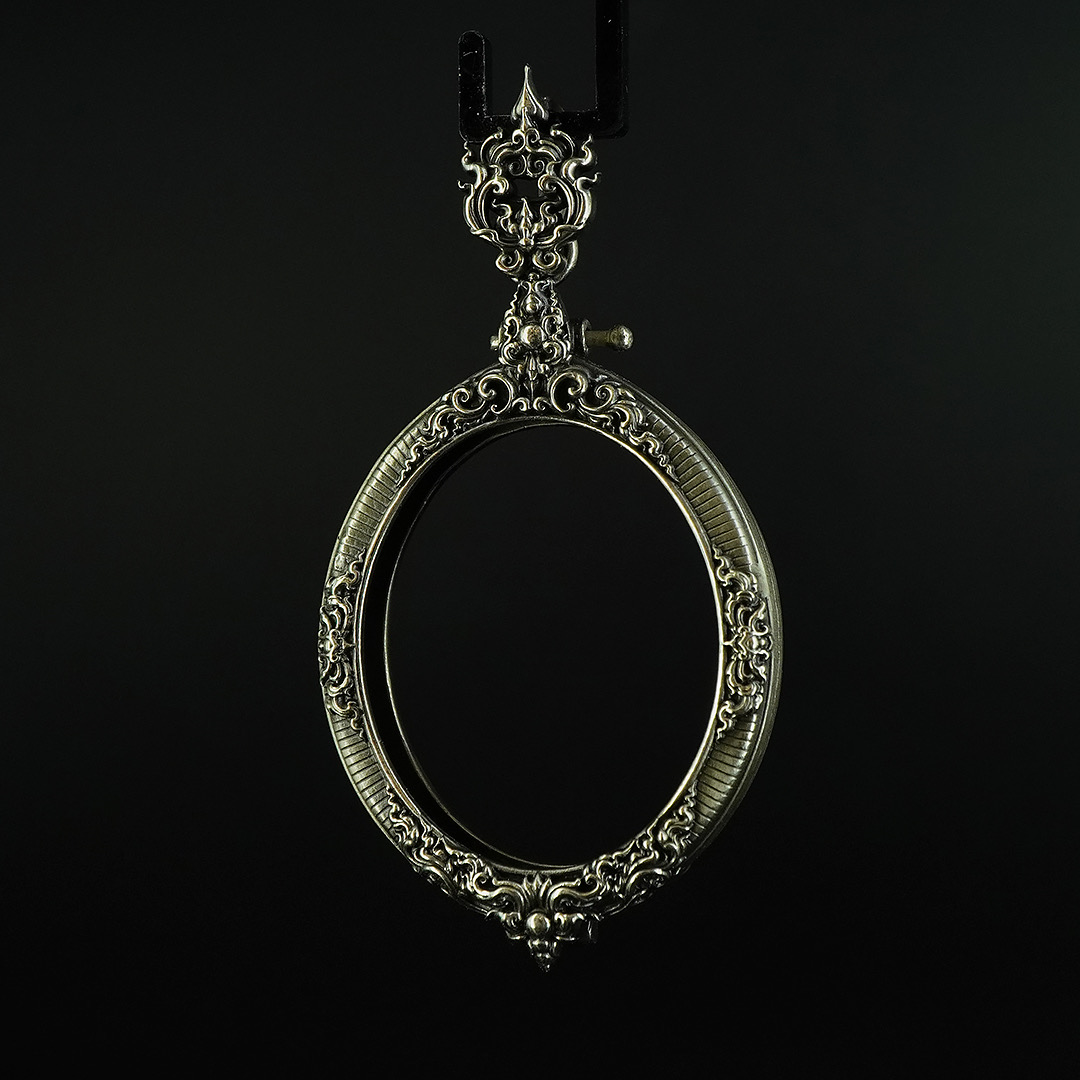 (แบบที่19) กรอบเนื้อไวท์บรอนซ์ชุบซาติน สำหรับองค์พระขนาด ความสูง 3 เซนติเมตร ความกว้าง 2.5 เซนติเมตร