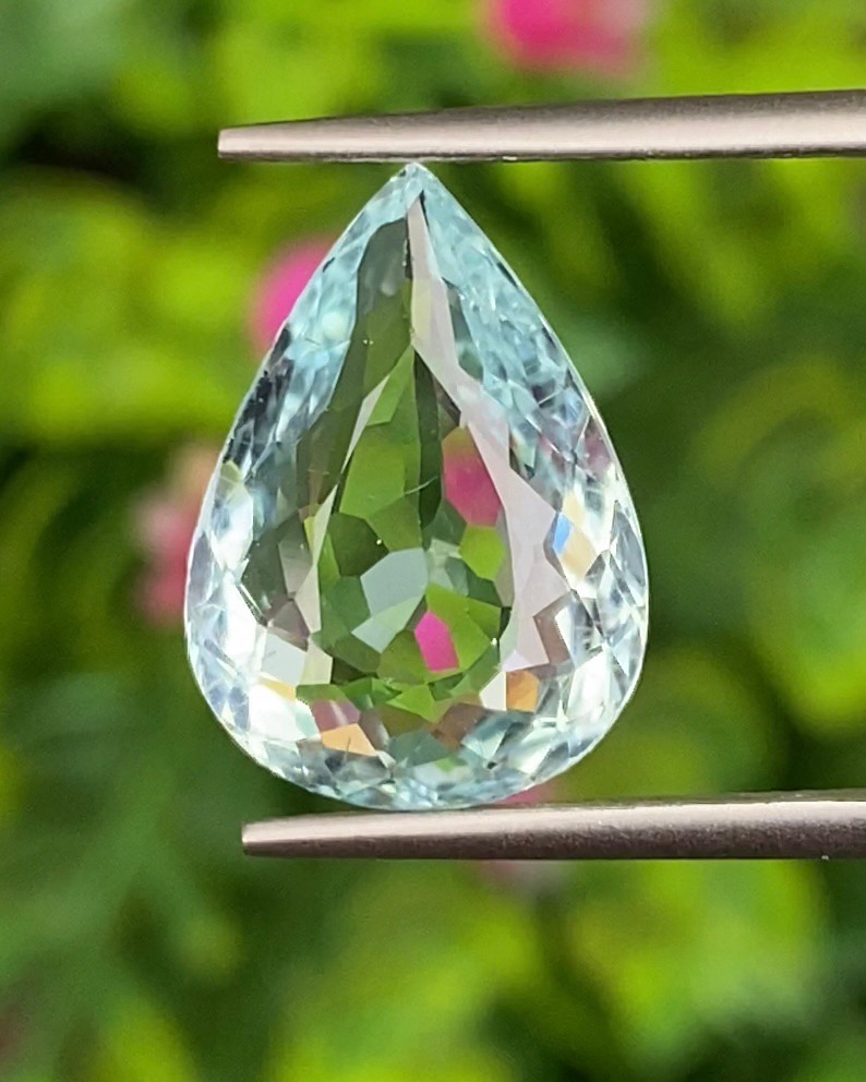 พลอย อความารีน Aquamarine 5.54 กะรัต (Cts.) พลอยแท้ อัญมณีมงคลประจําวันเกิด เครื่องประดับพลอย