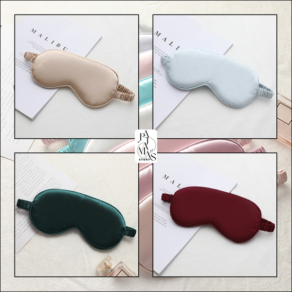 🚩พร้อมส่ง🚩ผ้าปิดตาซาตินหนานุ่ม แบบสวมหัวยางยืด ผ้าไหมนุ่มลื่นละมุนผิว กันแสงมิด - Sleeping eye cover (AC141-แบบเรียบ)
