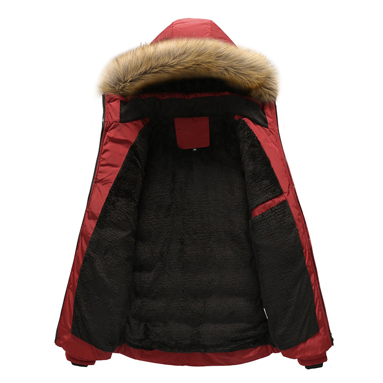 เสื้อโค้ทผู้ชาย รุ่นหนาบุซับขนแต่งฮู้ดเฟอร์ถอดได้ (10141MM)