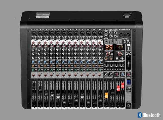 NTS KA-12 มิกเซอร์ 12 โมโนอินพุท + FX/USB/BT
