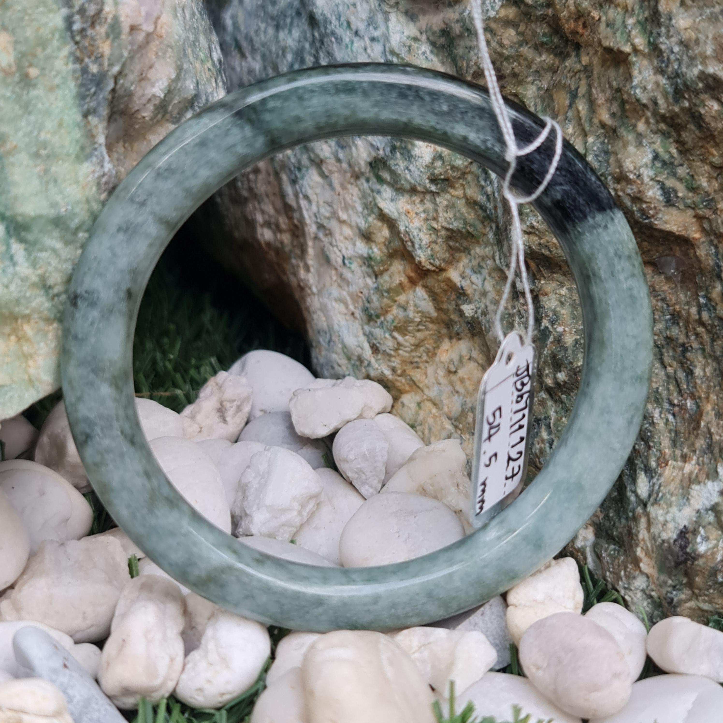 JB6711127 หยก พม่า แท้ Jade กำไลหยก 54.5 มม. (Jadeite bracelet) พม่า (Myanmar)