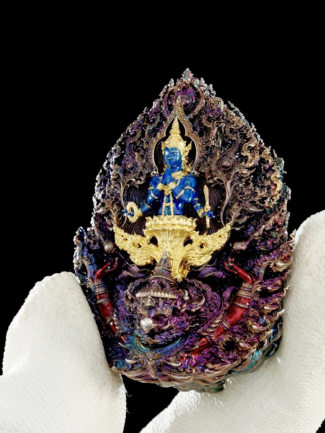 พระพุทธชัยมงคลพัฒน์บารมี เจริญลาภชนะมาร รายการศูนย์จอง เนื้อสัมฤทธิ์ชุบรุ้ง องค์พระชุบทองลงยา