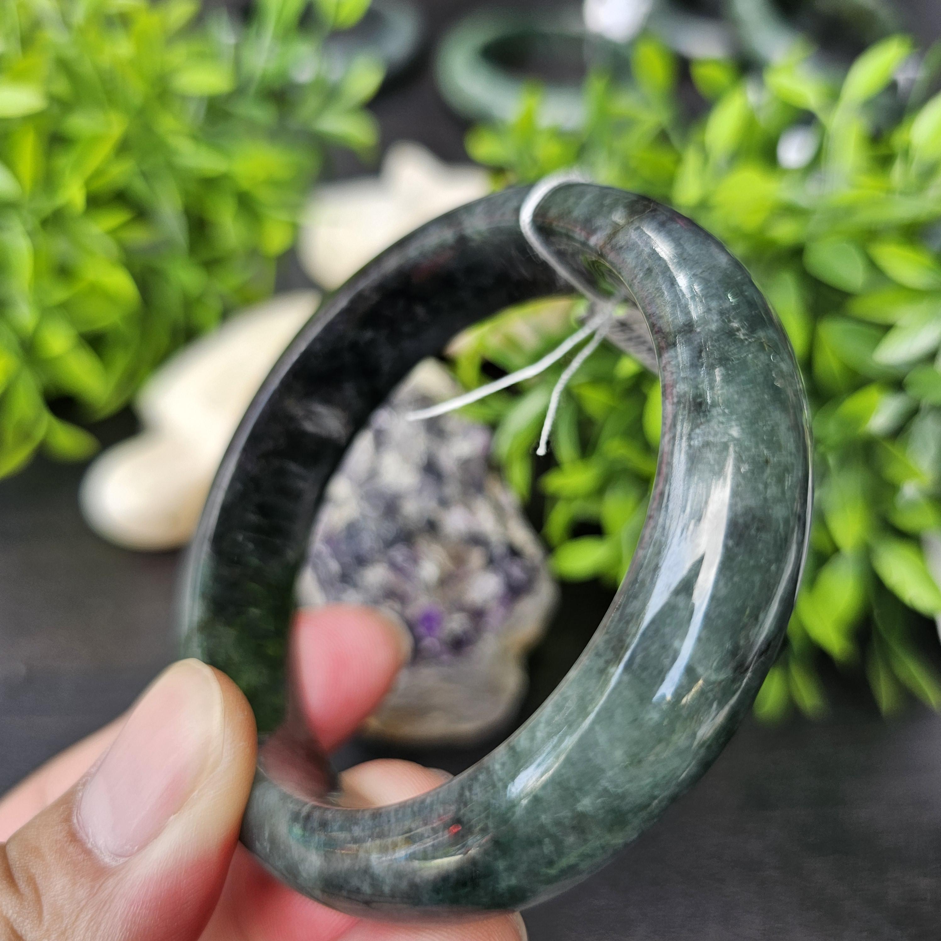 JB68041022 หยก พม่า แท้ Jade กำไลหยก 60.4 มม. (Jadeite bracelet) พม่า (Myanmar)