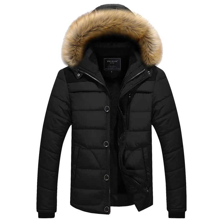 เสื้อโค้ทผู้ชาย รุ่นหนาบุซับขนแต่งฮู้ดเฟอร์ถอดได้ (10141MM)